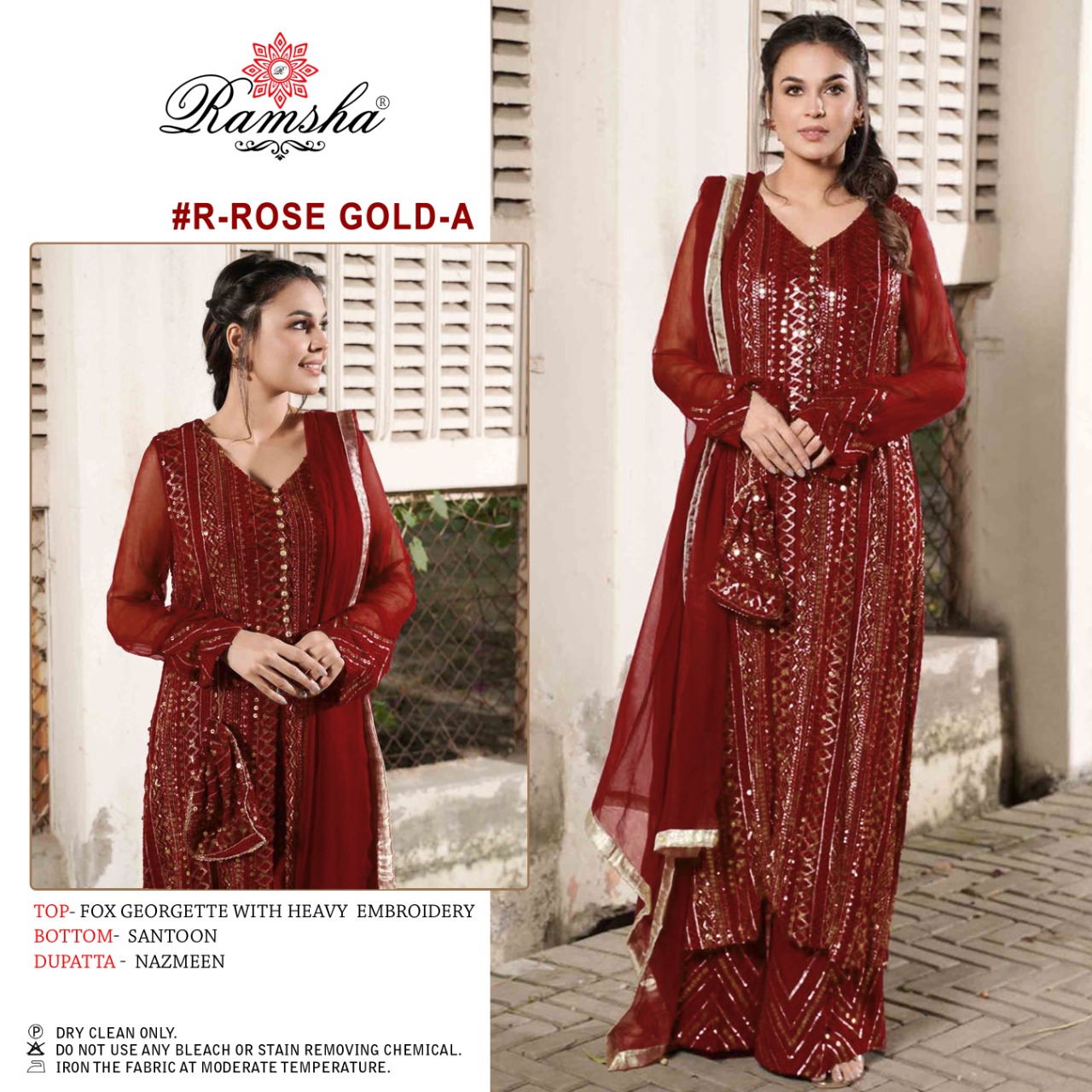 Ramsha Rose gold a Salwar Kameez Georgette Singles