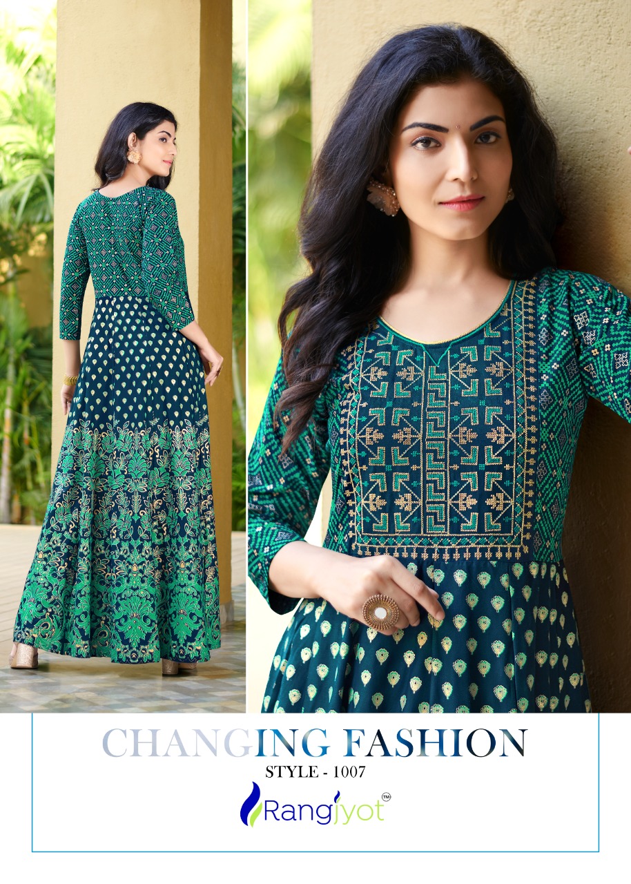 Rangjyot rangrez rayon elegant look kurti catalog