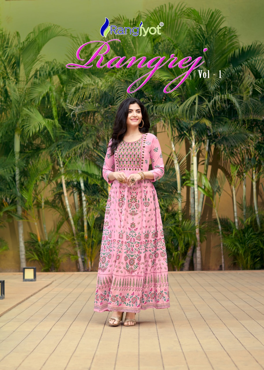 Rangjyot rangrez rayon elegant look kurti catalog