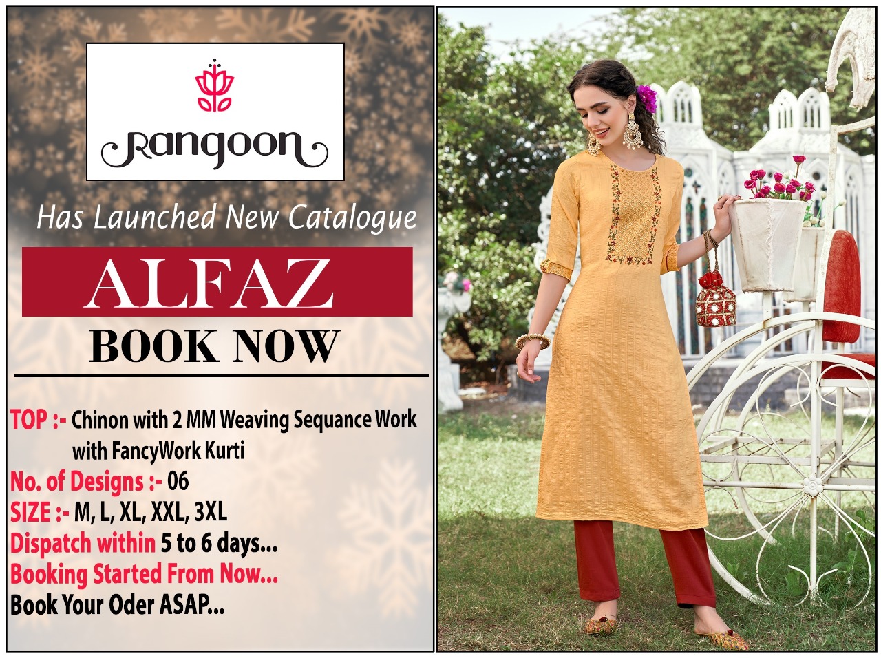 rangoon alfaz chinon innovative style kurti catalog