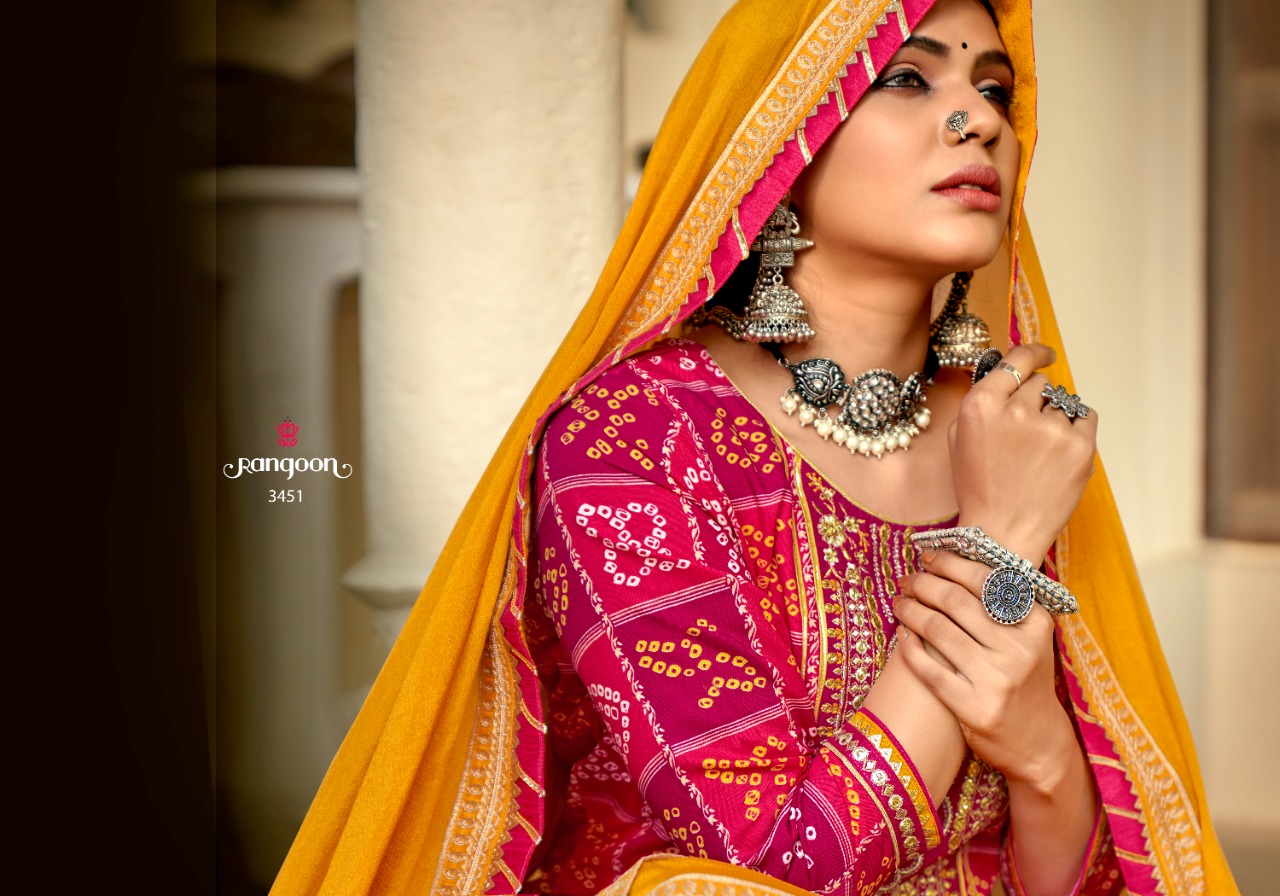 rangoon bandhan rayon gorgeous look top bottom with dupatta catalog