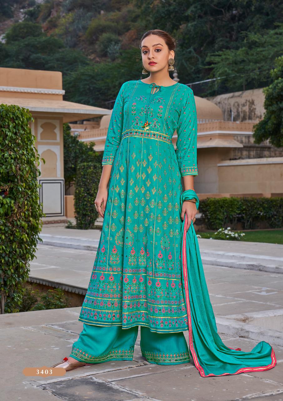 rangoon inspire rayon classic trendy look top bottom with dupatta catalog