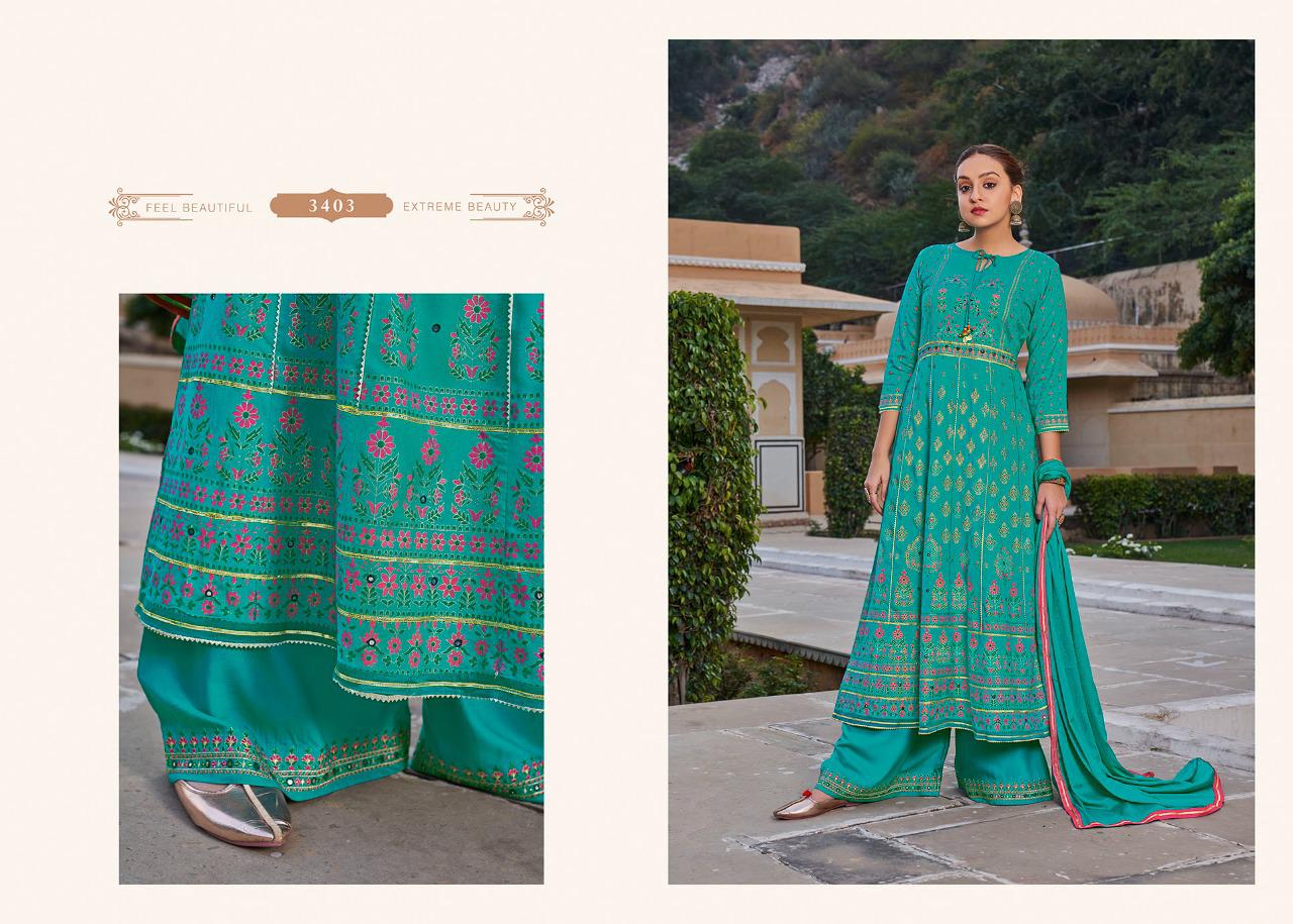 rangoon inspire rayon classic trendy look top bottom with dupatta catalog