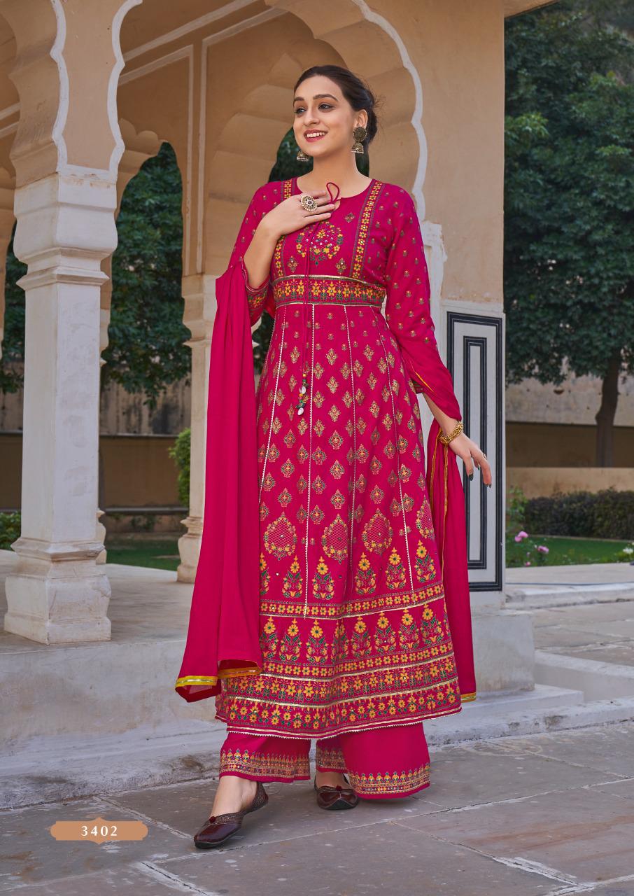 rangoon inspire rayon classic trendy look top bottom with dupatta catalog