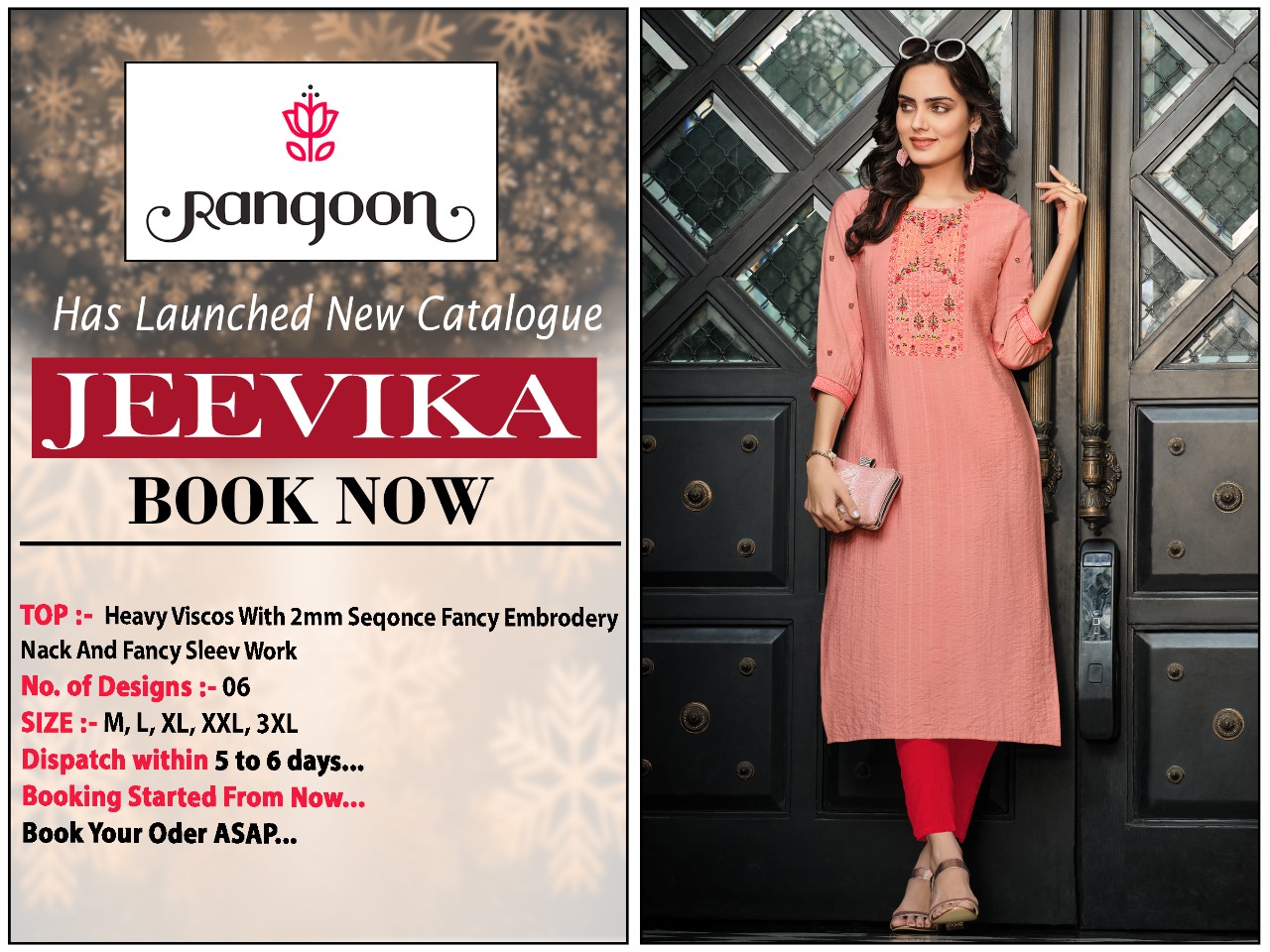 rangoon kessi jeevika voscose new and modern style kurti catalog