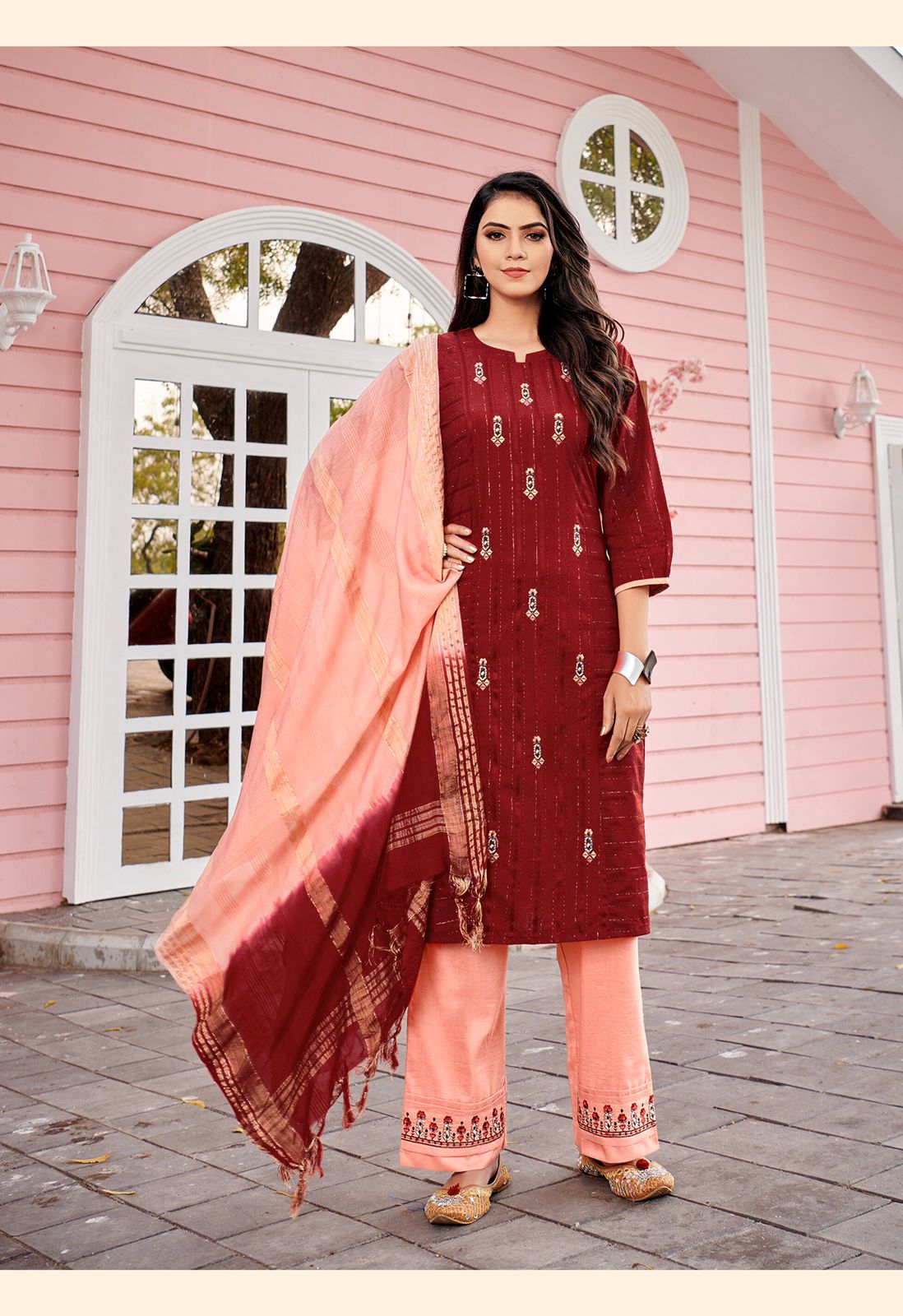 rijiya trends vasant vol 3 viscose catchy look top bottom with dupatta catalog