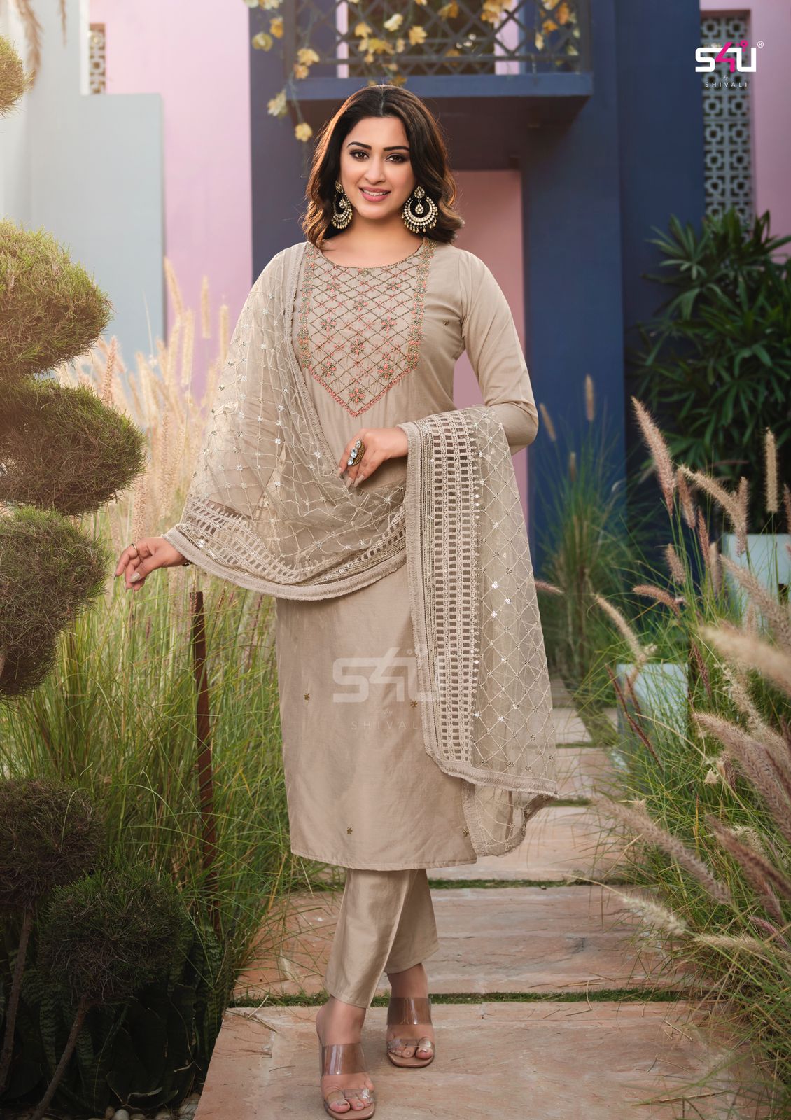 S4u shivali noor fancy gorgeous look top with pant and dupatta catalog