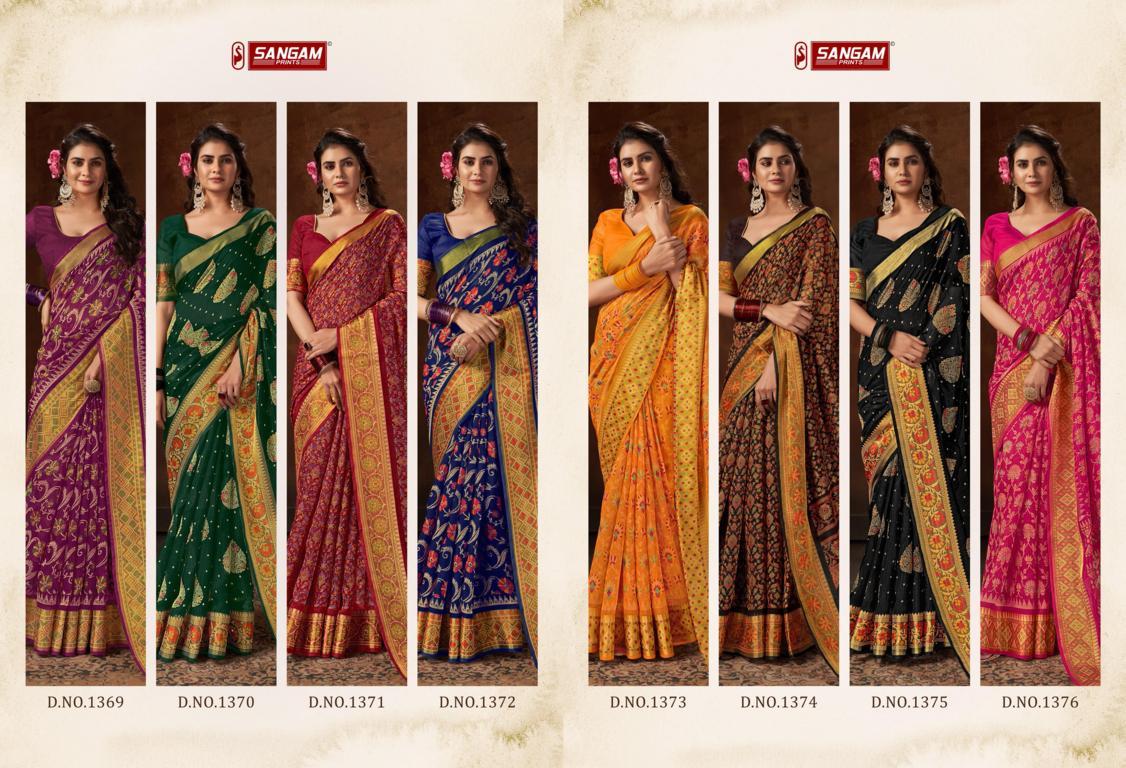 sangam print harshita cotton graceful look saree catalog