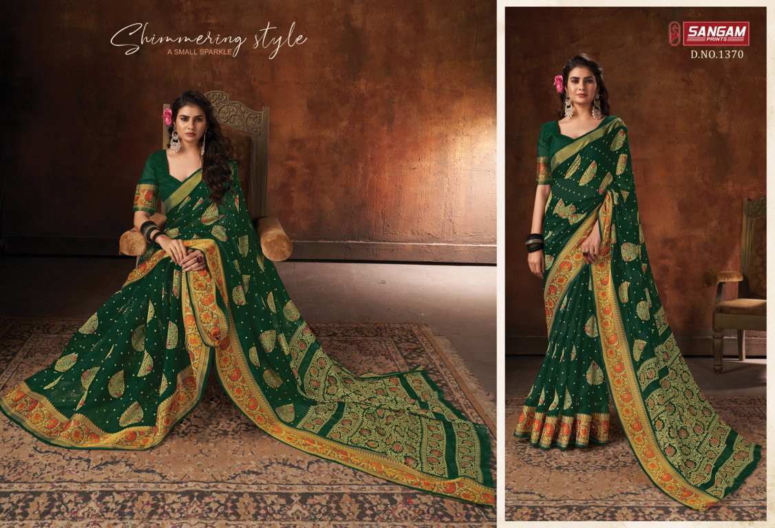 sangam print harshita cotton graceful look saree catalog