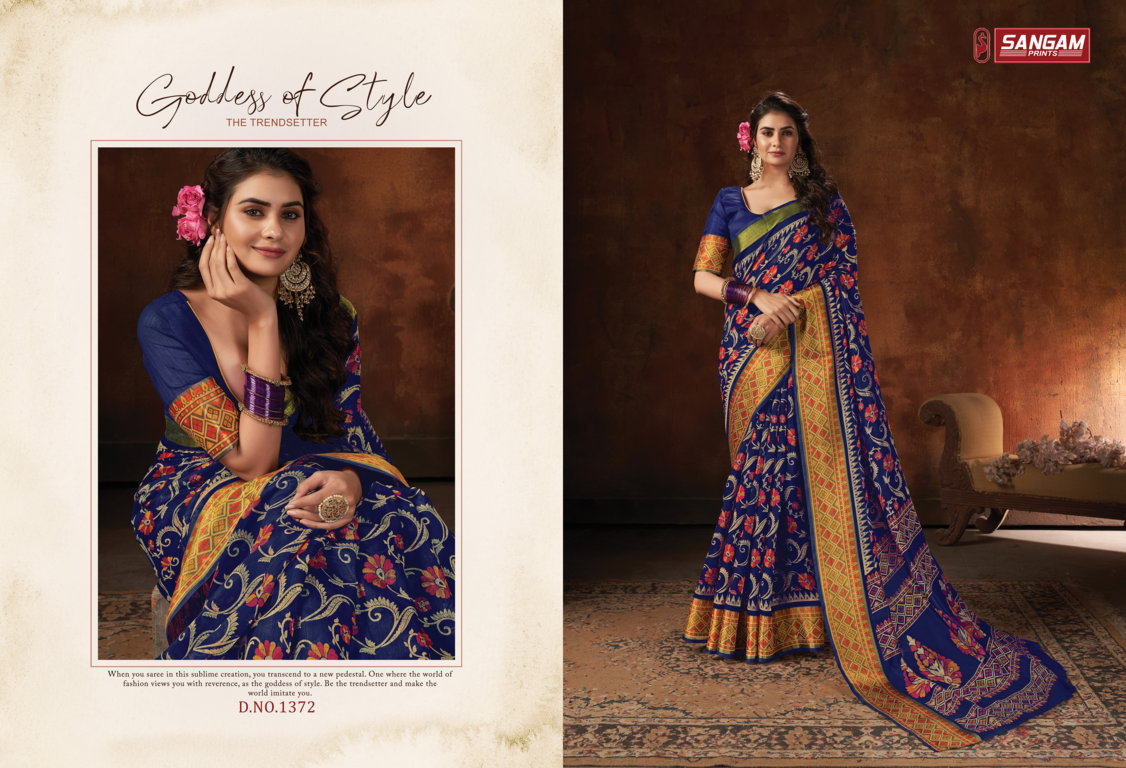 sangam print harshita cotton graceful look saree catalog