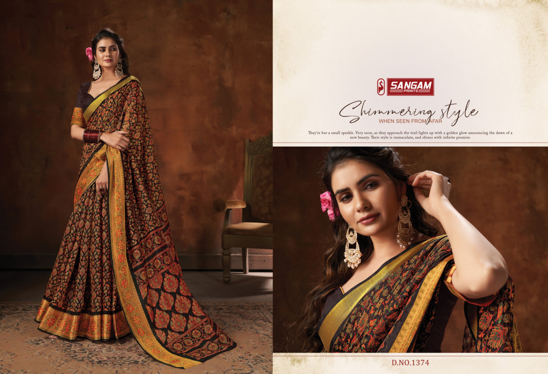 sangam print harshita cotton graceful look saree catalog