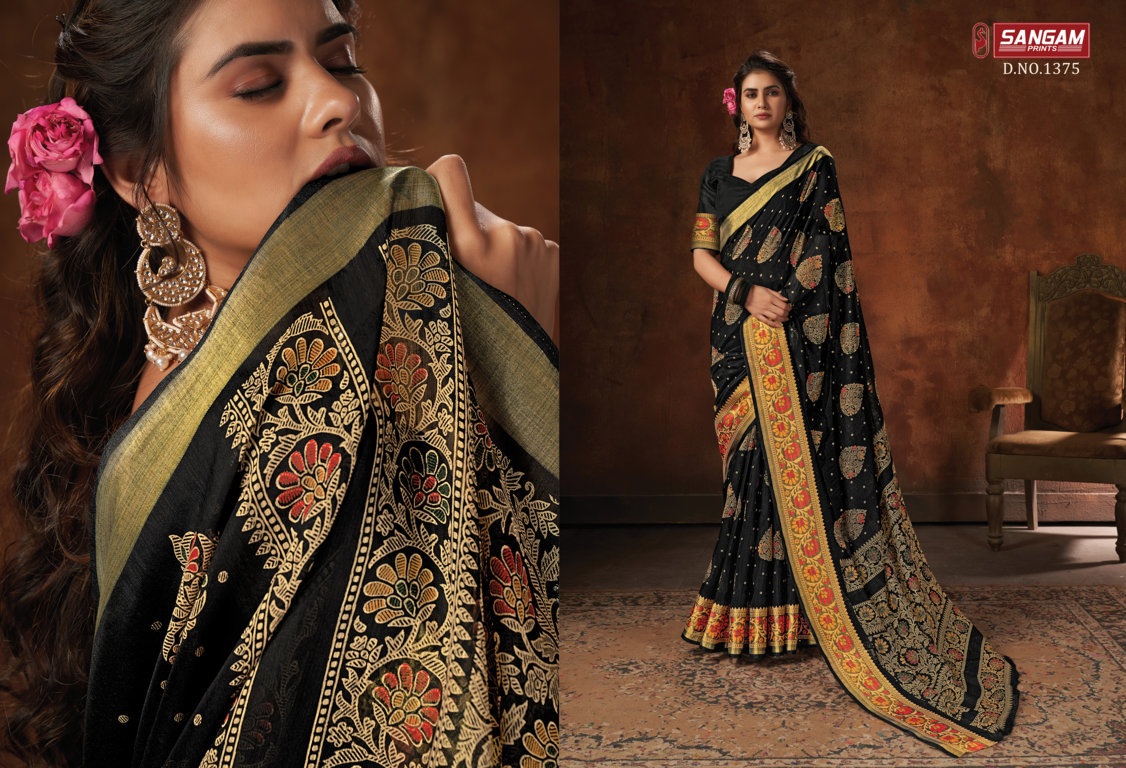 sangam print harshita cotton graceful look saree catalog