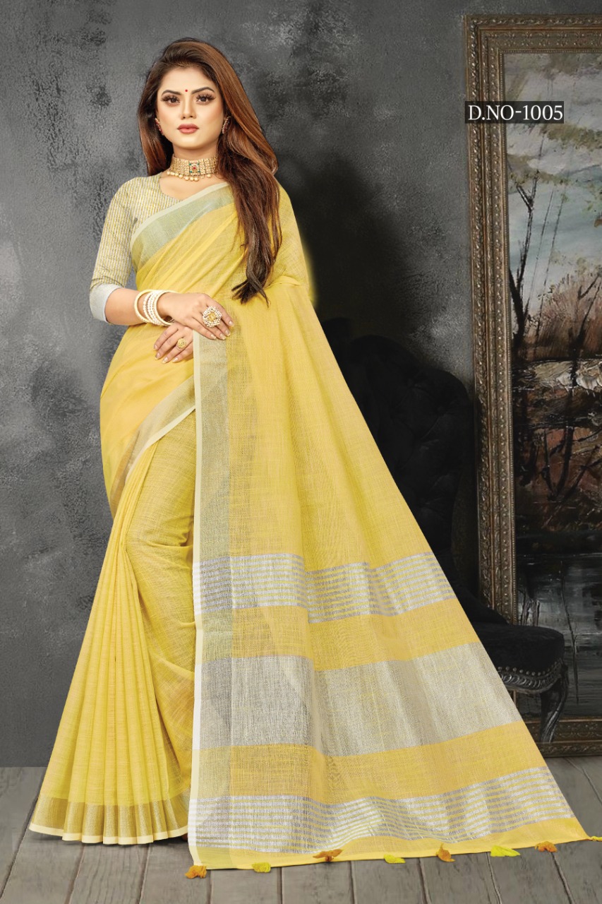 sangam print karigiri linen classic trendy look saree catalog