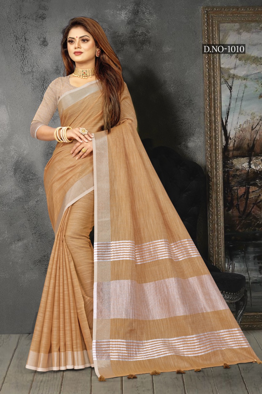 sangam print karigiri linen classic trendy look saree catalog