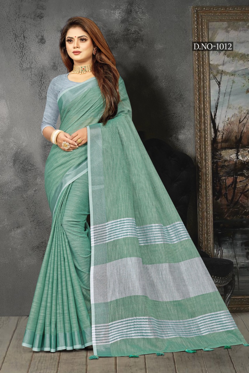 sangam print karigiri linen classic trendy look saree catalog