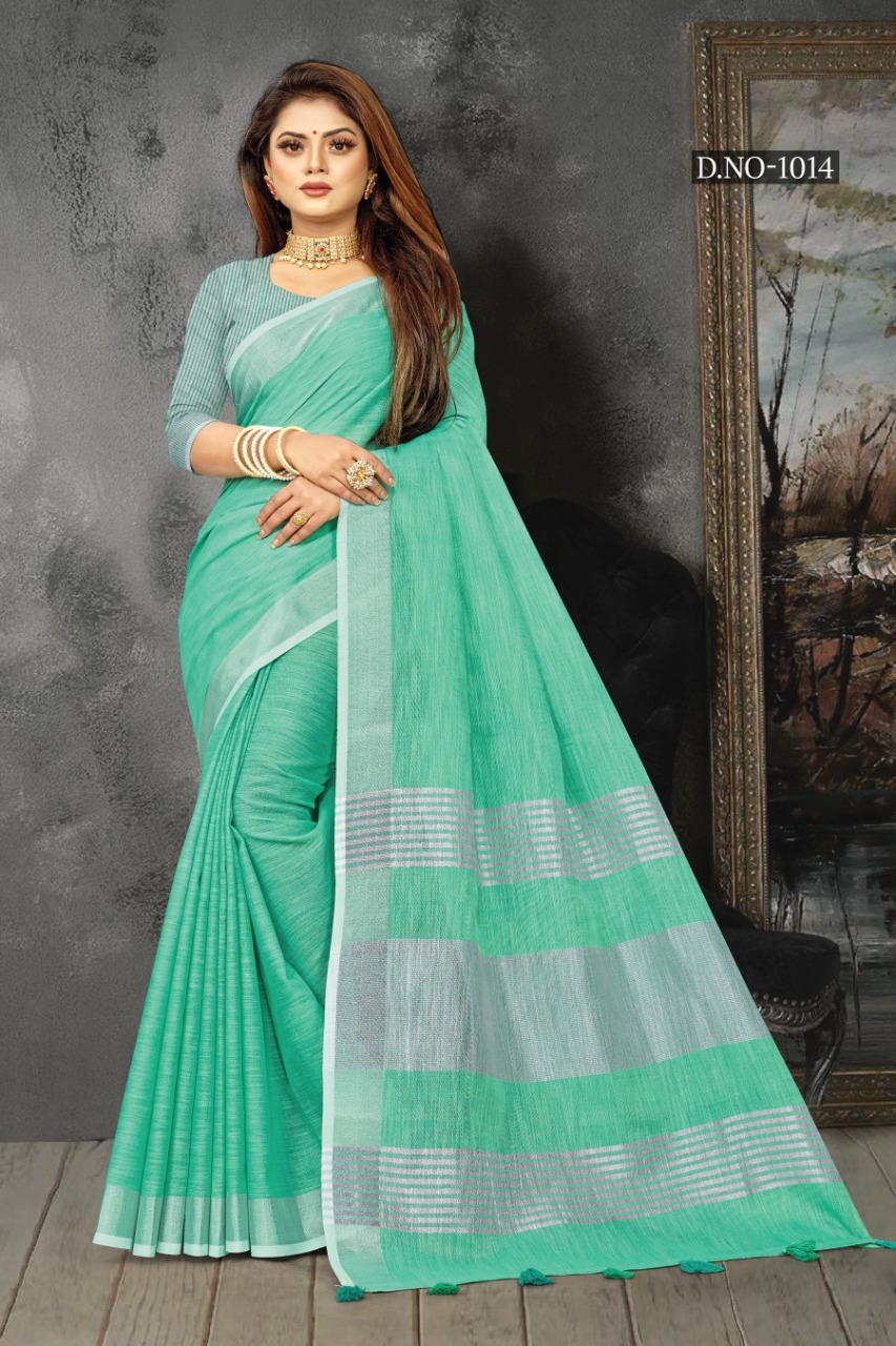 sangam print karigiri linen classic trendy look saree catalog