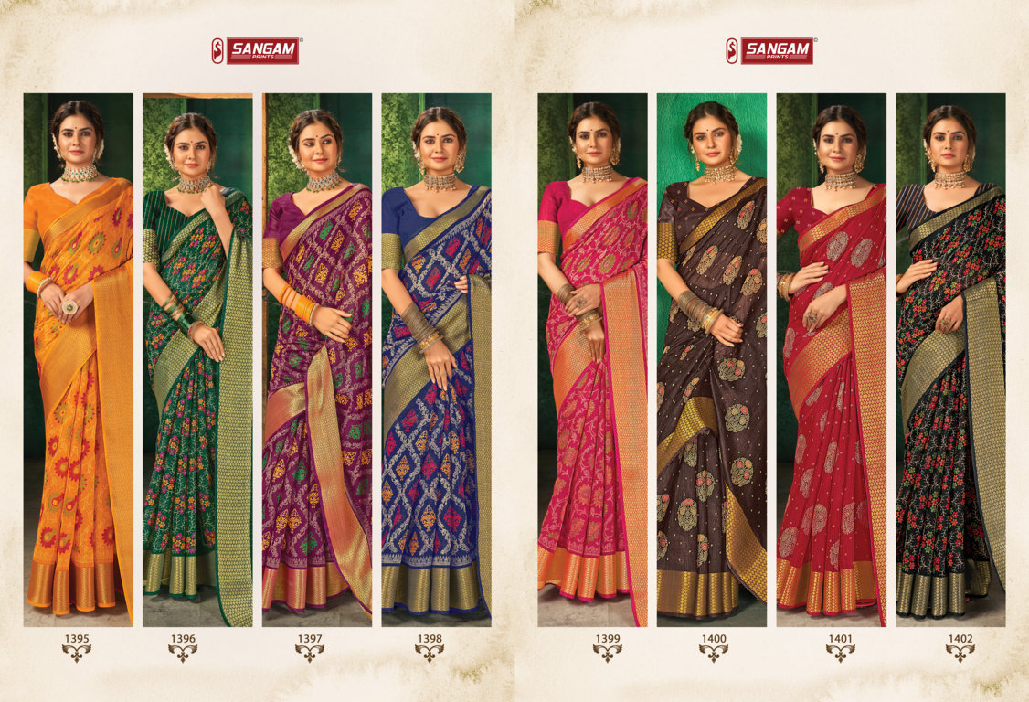 sangam print sangini cotton authentic fabric saree catalog