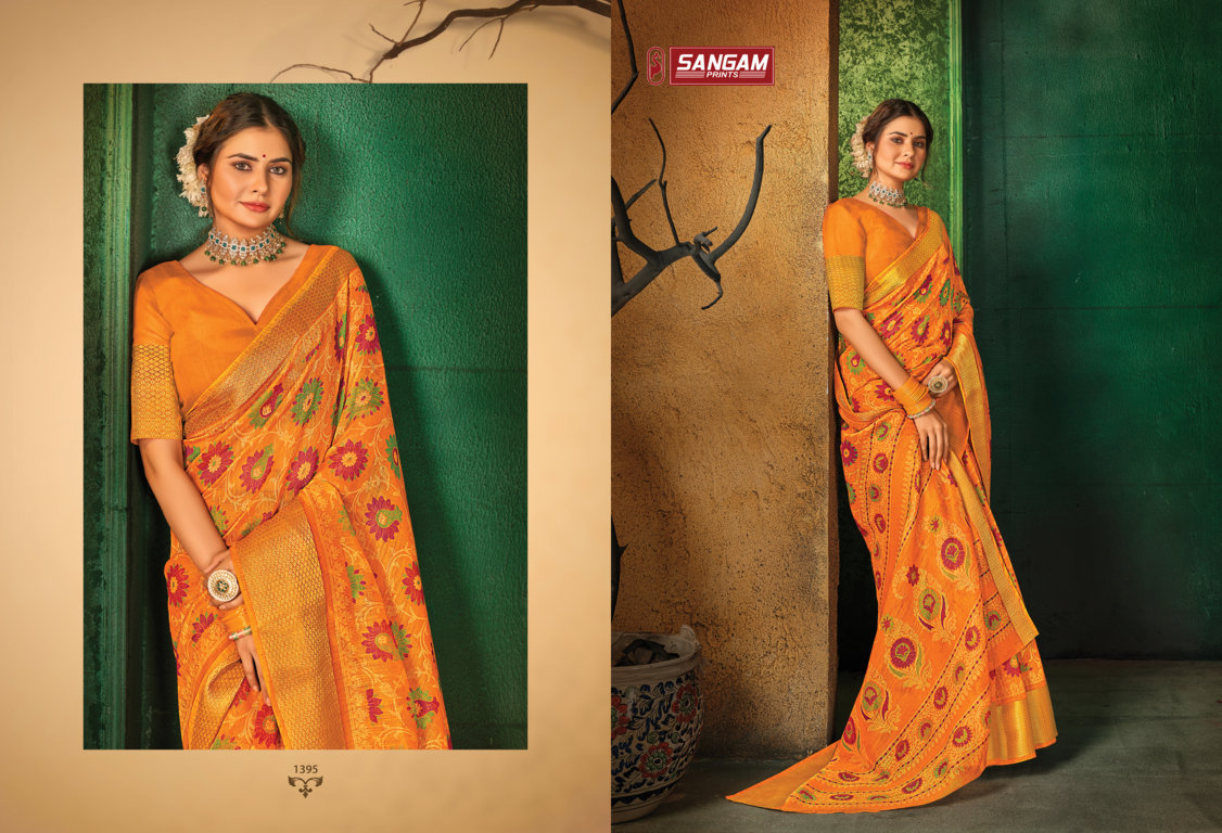 sangam print sangini cotton authentic fabric saree catalog