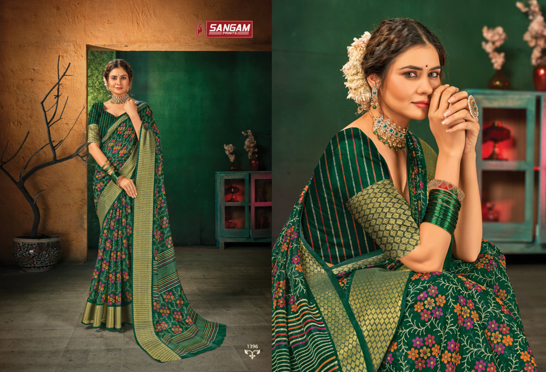 sangam print sangini cotton authentic fabric saree catalog