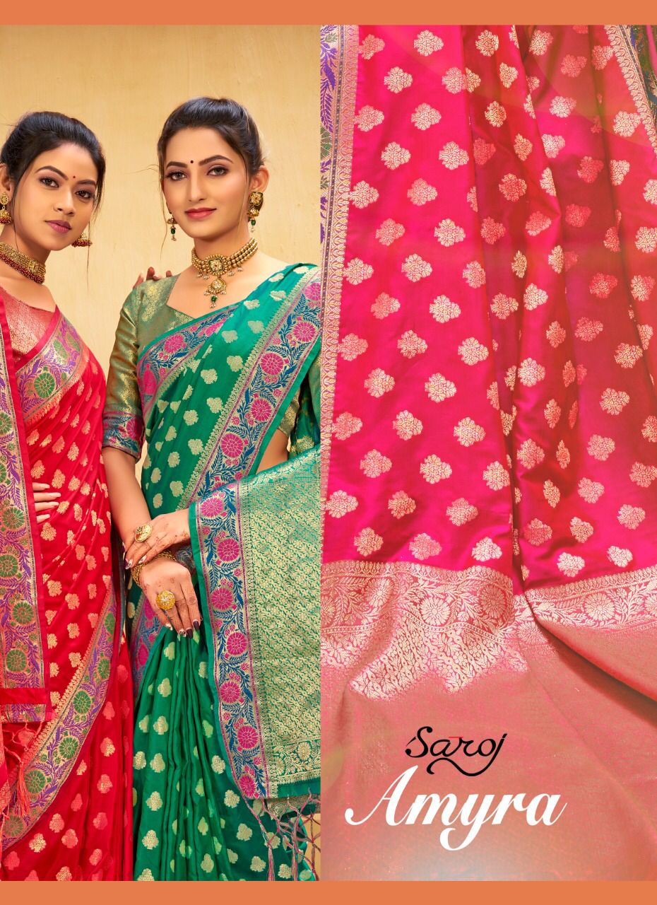 saroj saree amayra silk regal look saree catalog