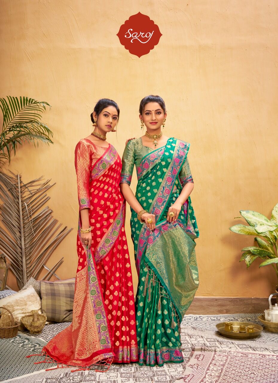 saroj saree amayra silk regal look saree catalog