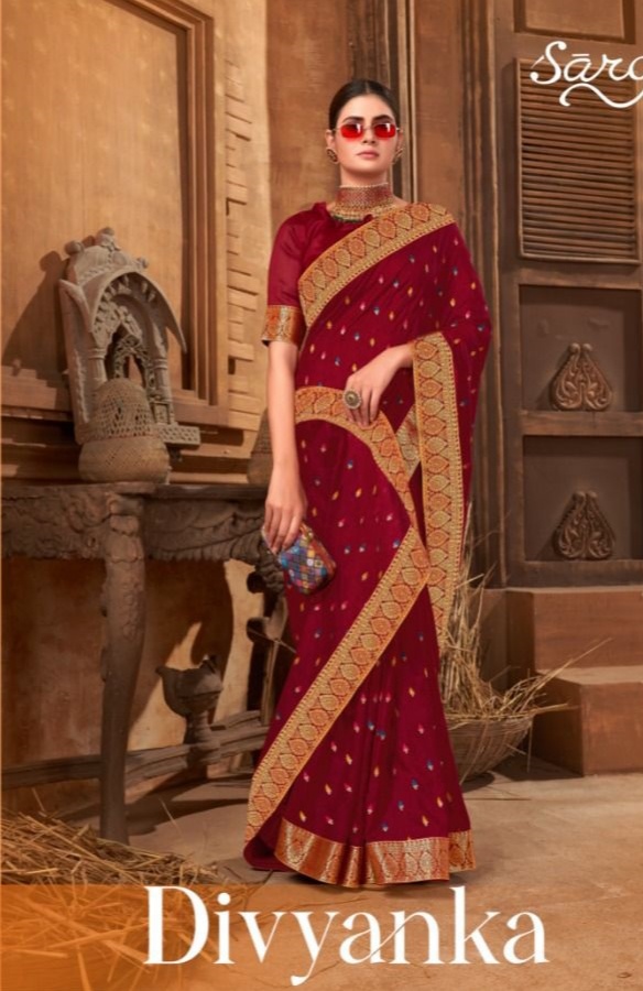 saroj saree divyanka silk new and modern style saree catalog