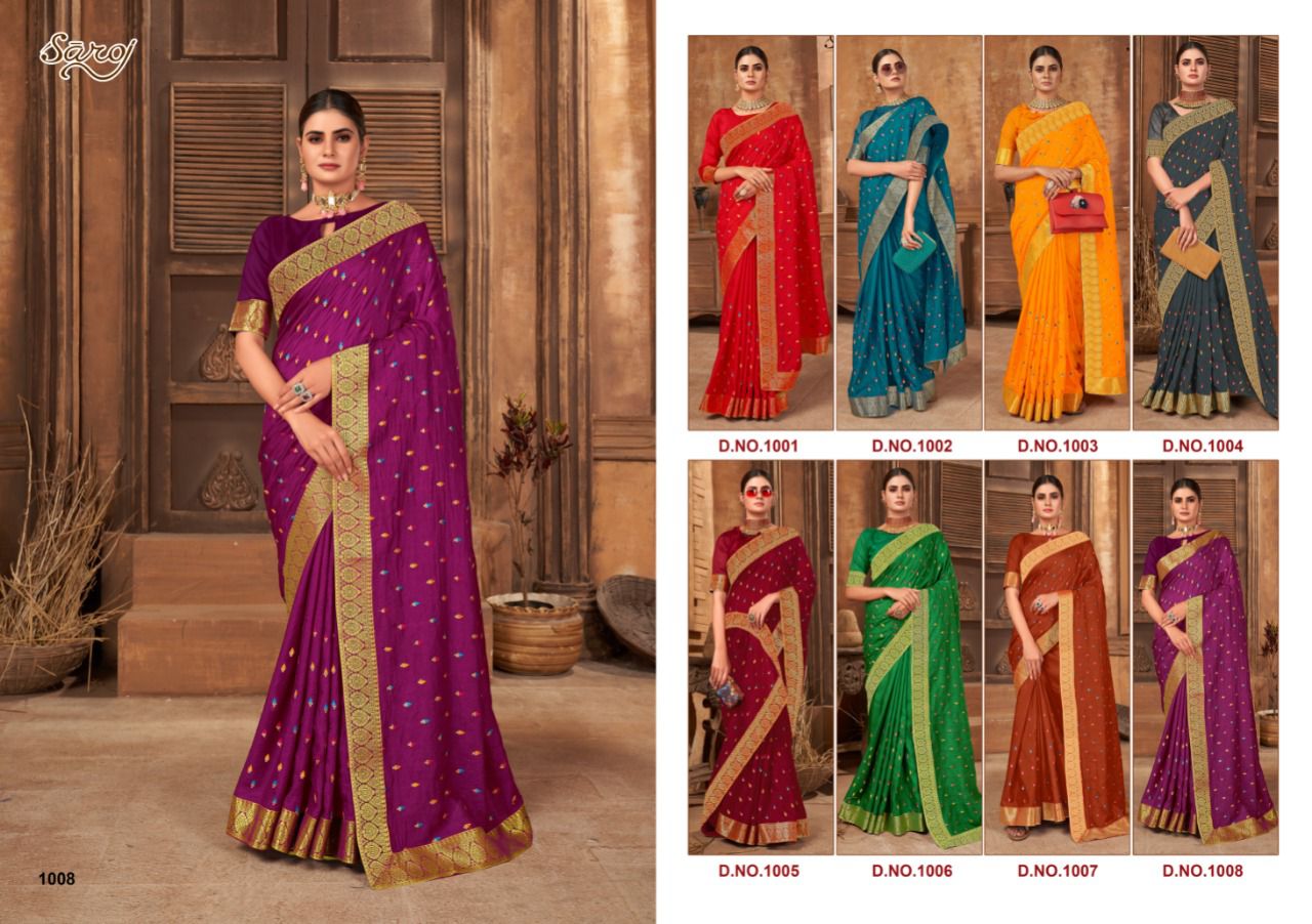 saroj saree divyanka silk new and modern style saree catalog