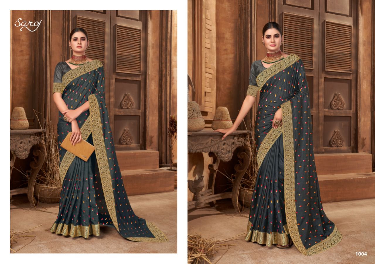 saroj saree divyanka silk new and modern style saree catalog