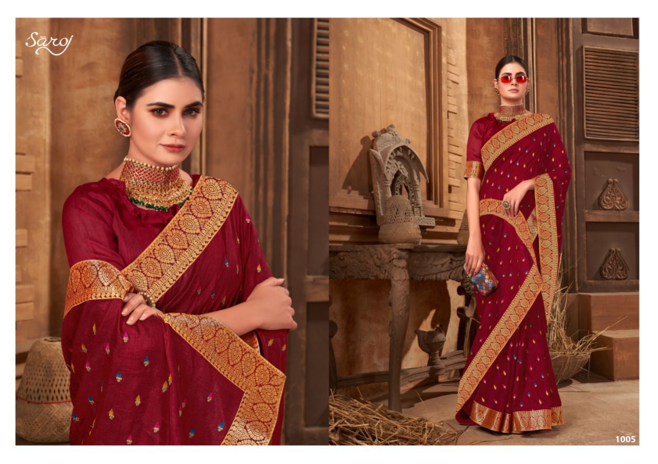 saroj saree divyanka silk new and modern style saree catalog