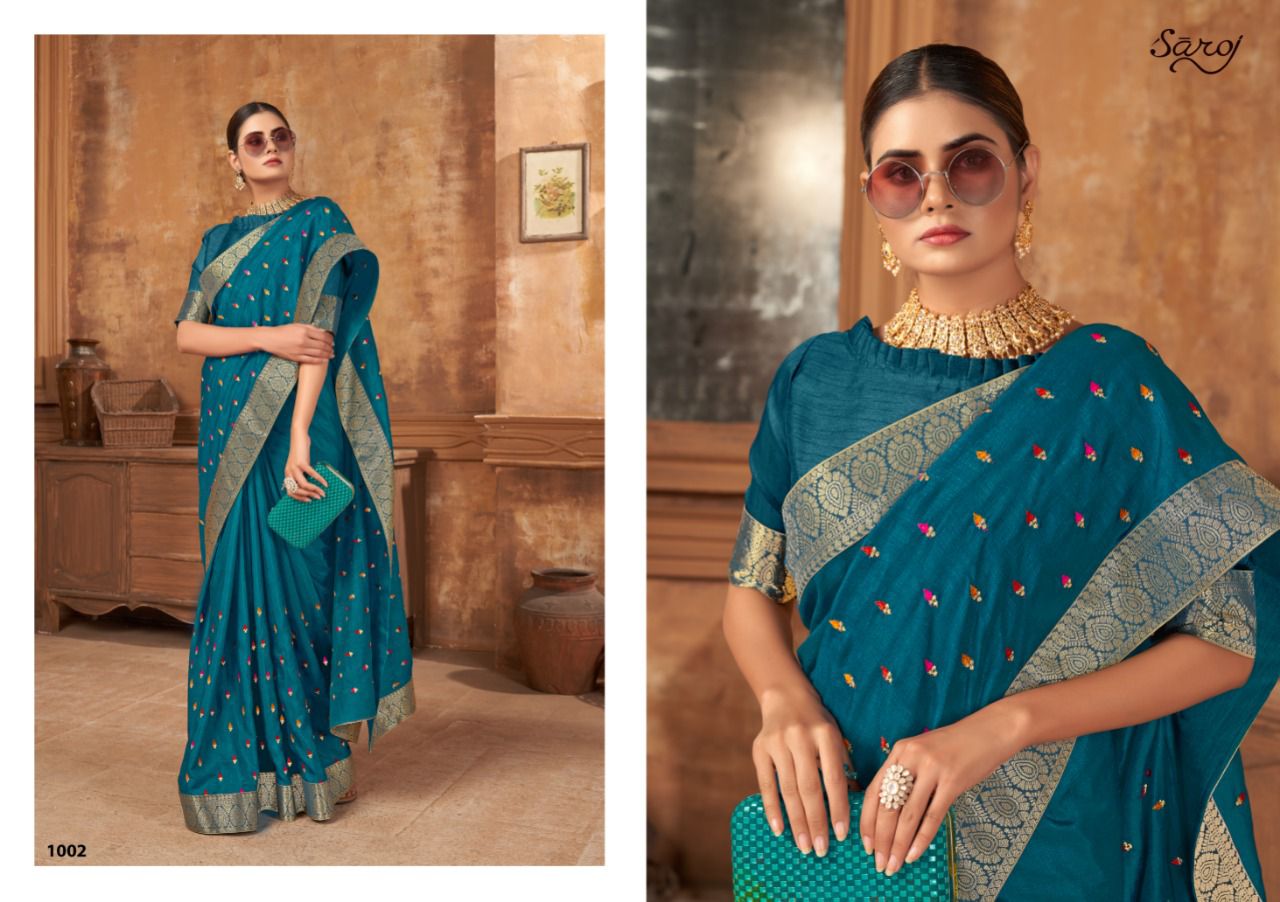 saroj saree divyanka silk new and modern style saree catalog