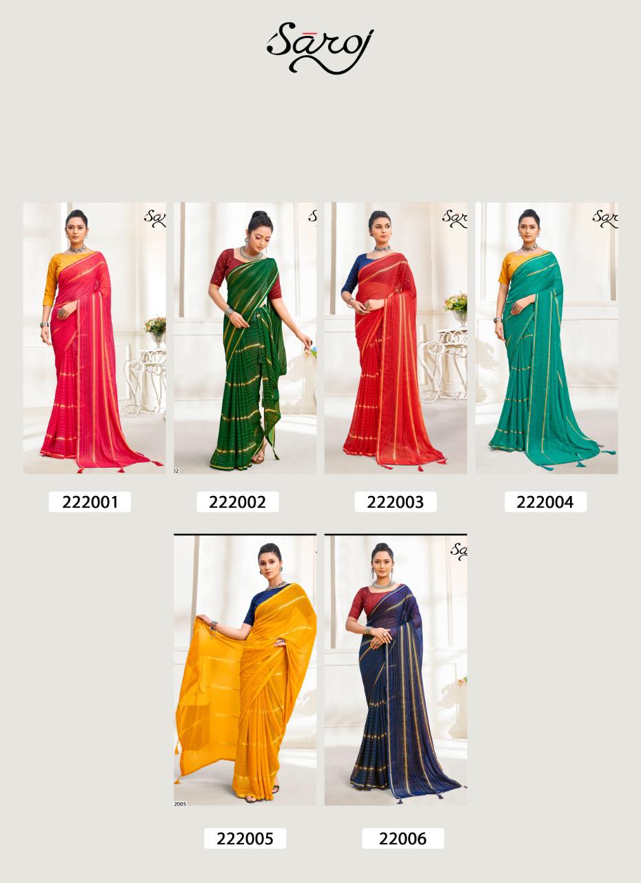 saroj saree Mannya weightless georgette exclusive print saree catalog