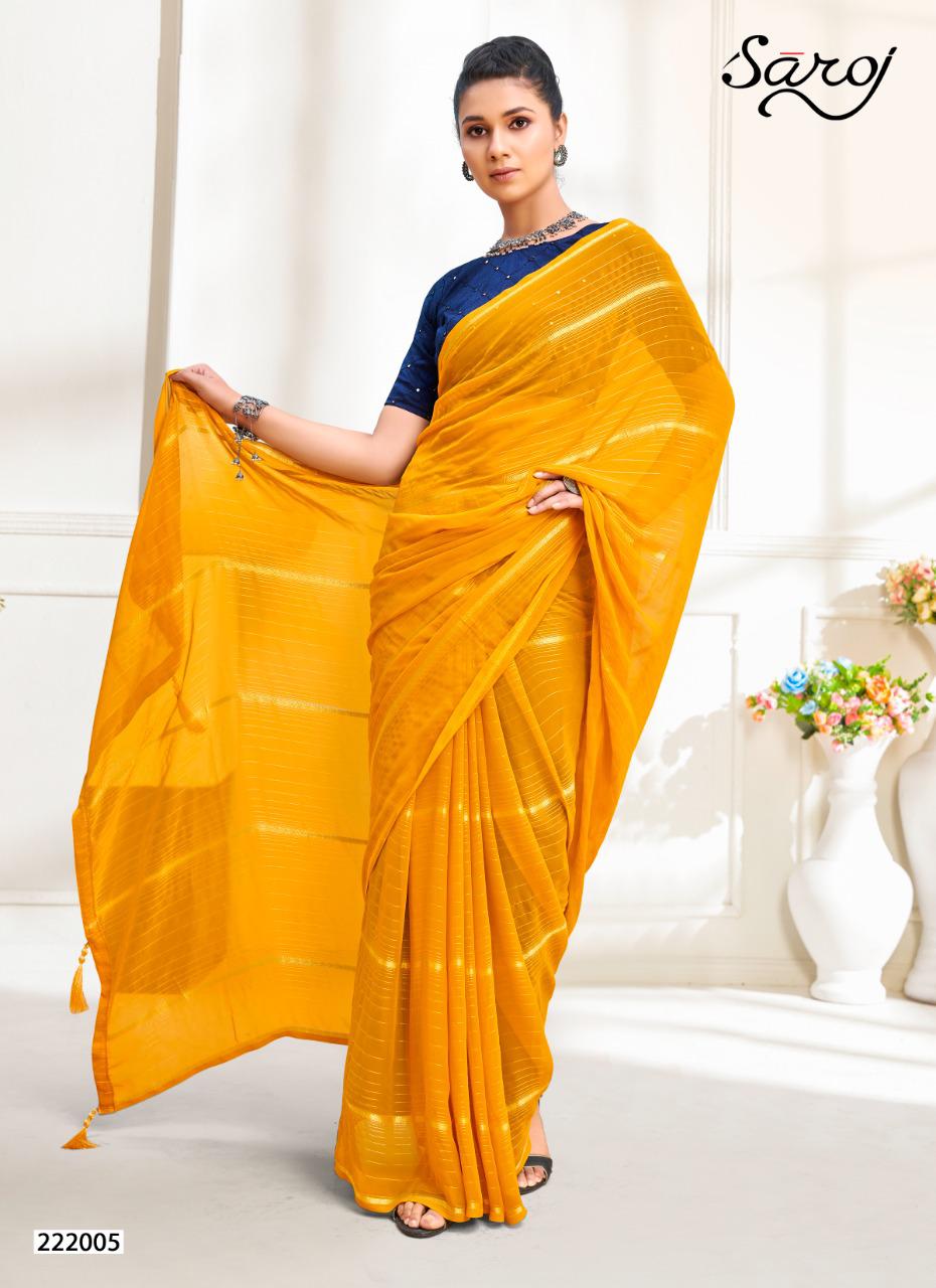 saroj saree Mannya weightless georgette exclusive print saree catalog