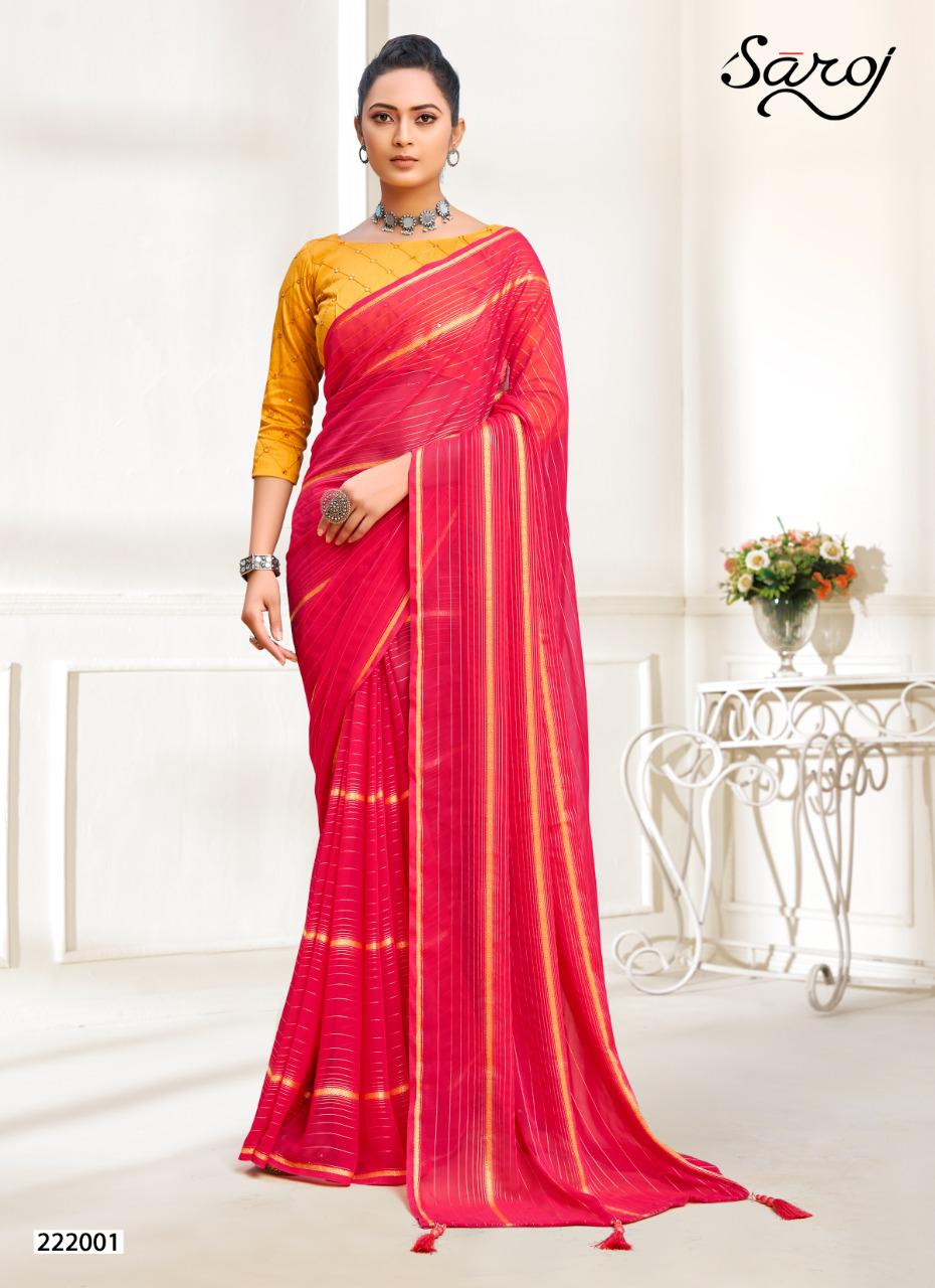 saroj saree Mannya weightless georgette exclusive print saree catalog