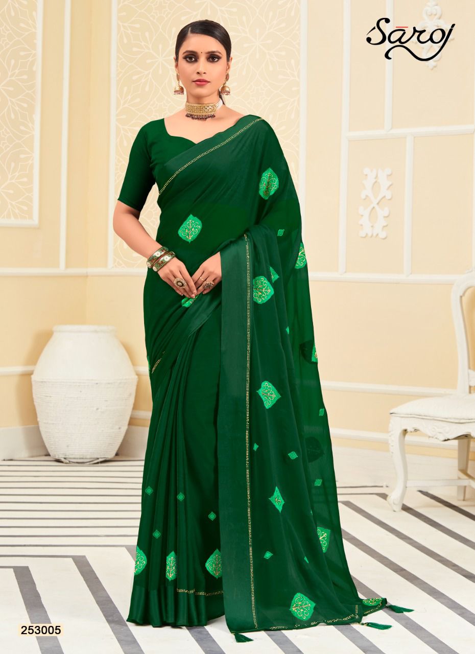 saroj saree ragini chiffon gorgeous look saree catalog