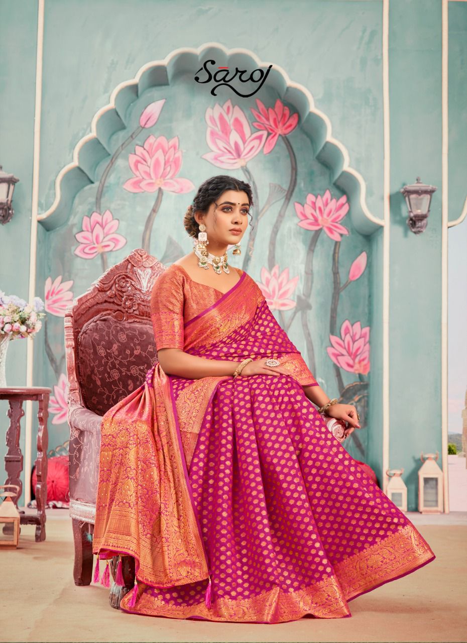 saroj saree reshma silk gorgeous look saree catalog