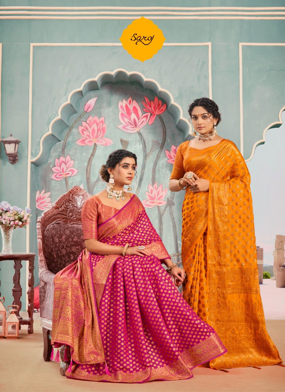 saroj saree reshma silk gorgeous look saree catalog