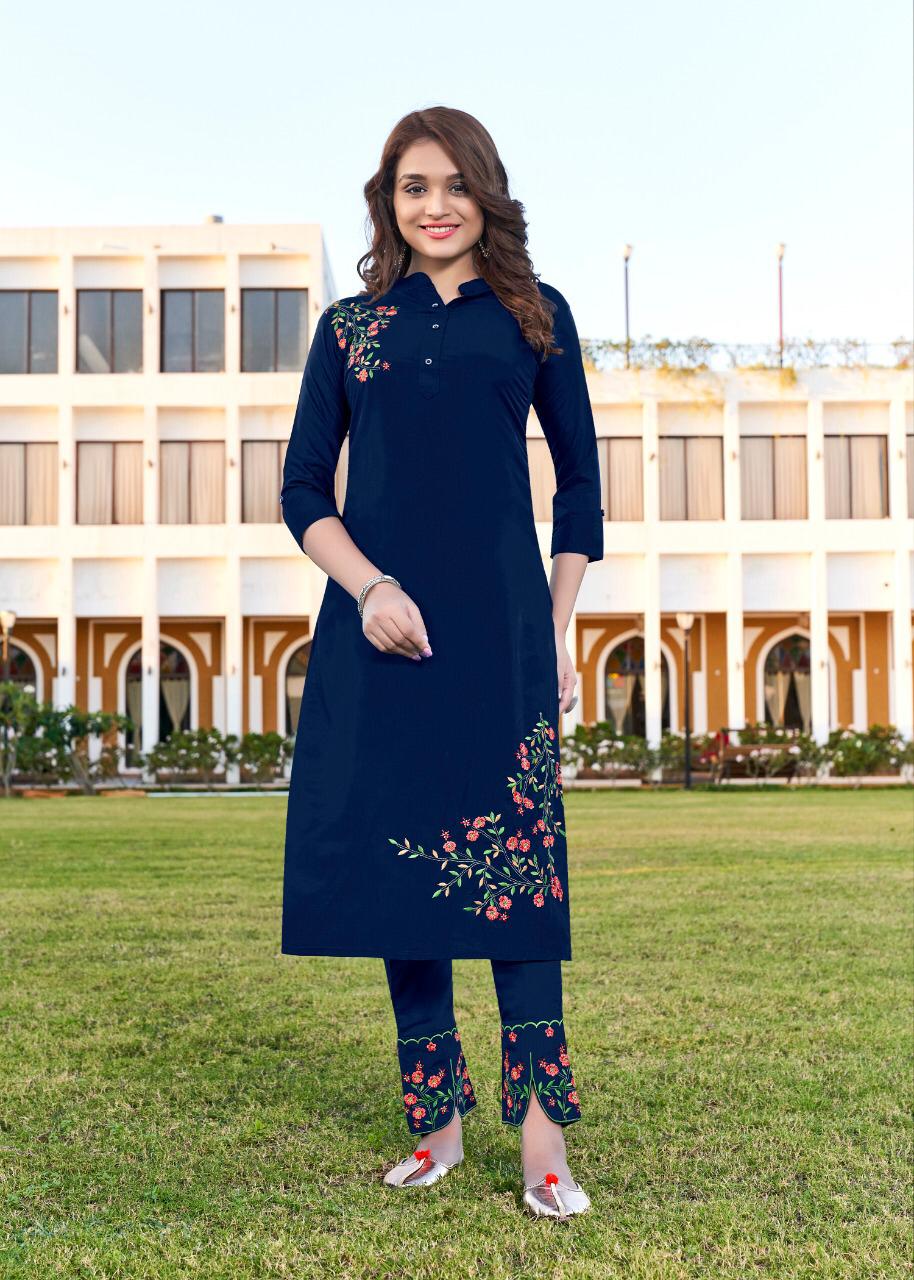 selesta zehen maslin elegant kurti with bottom catalog