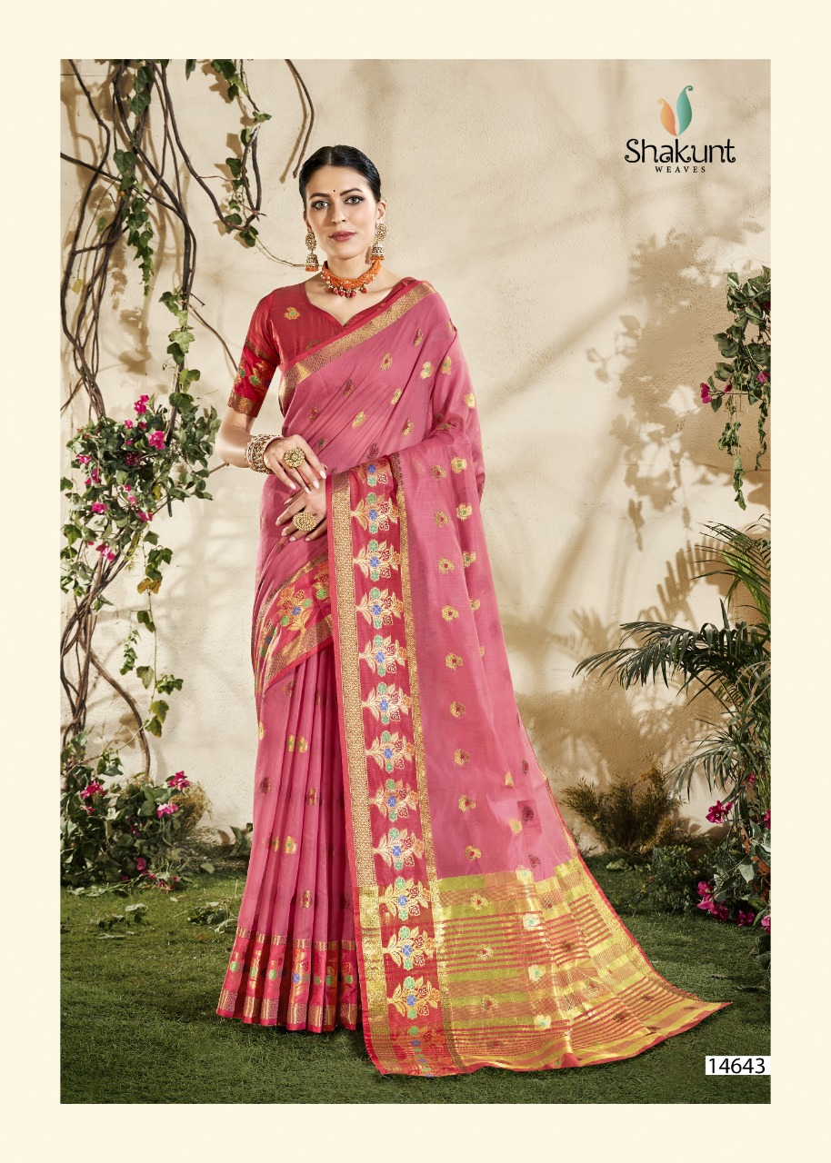 shakunt nandeshwar cotton regal look saree catalog