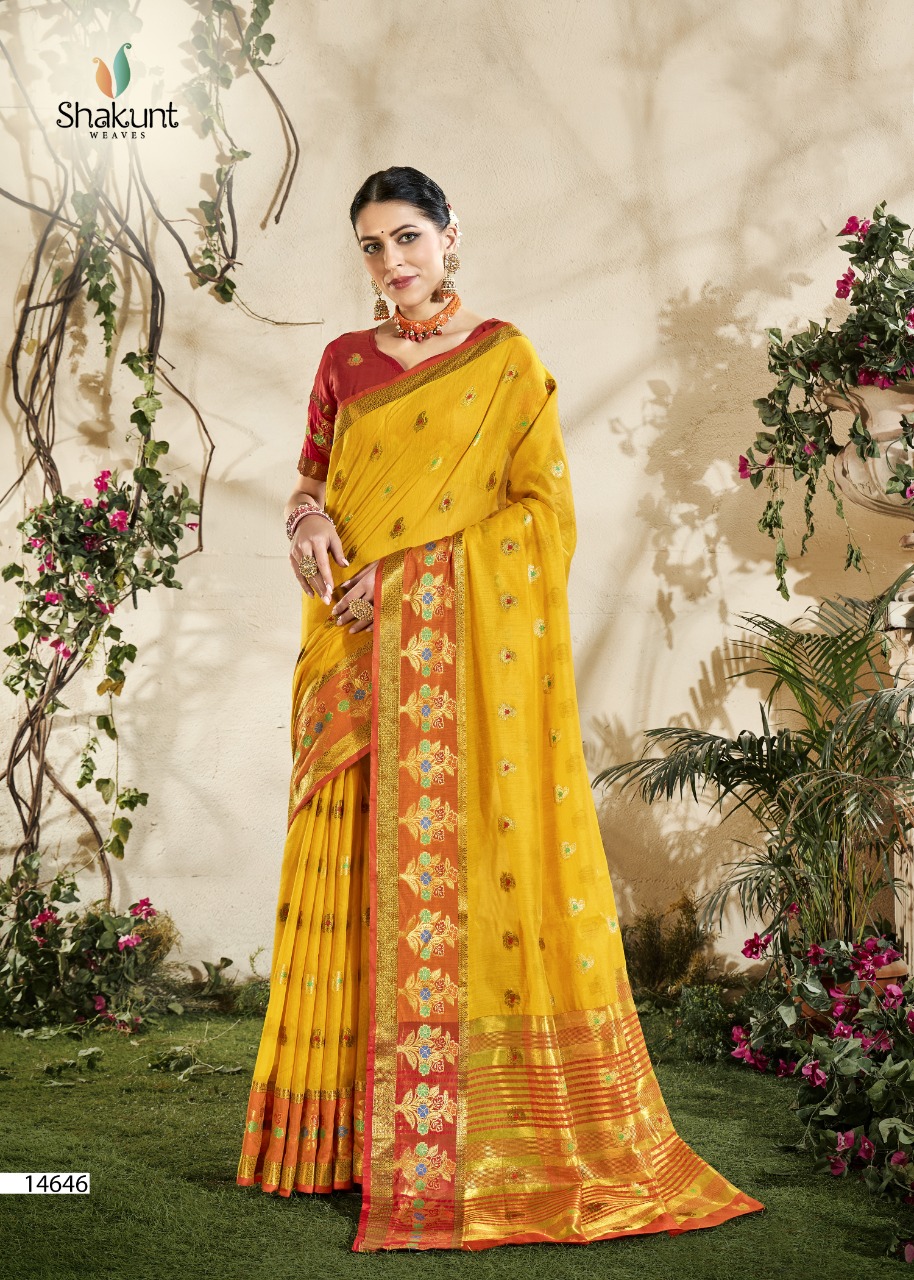 shakunt nandeshwar cotton regal look saree catalog