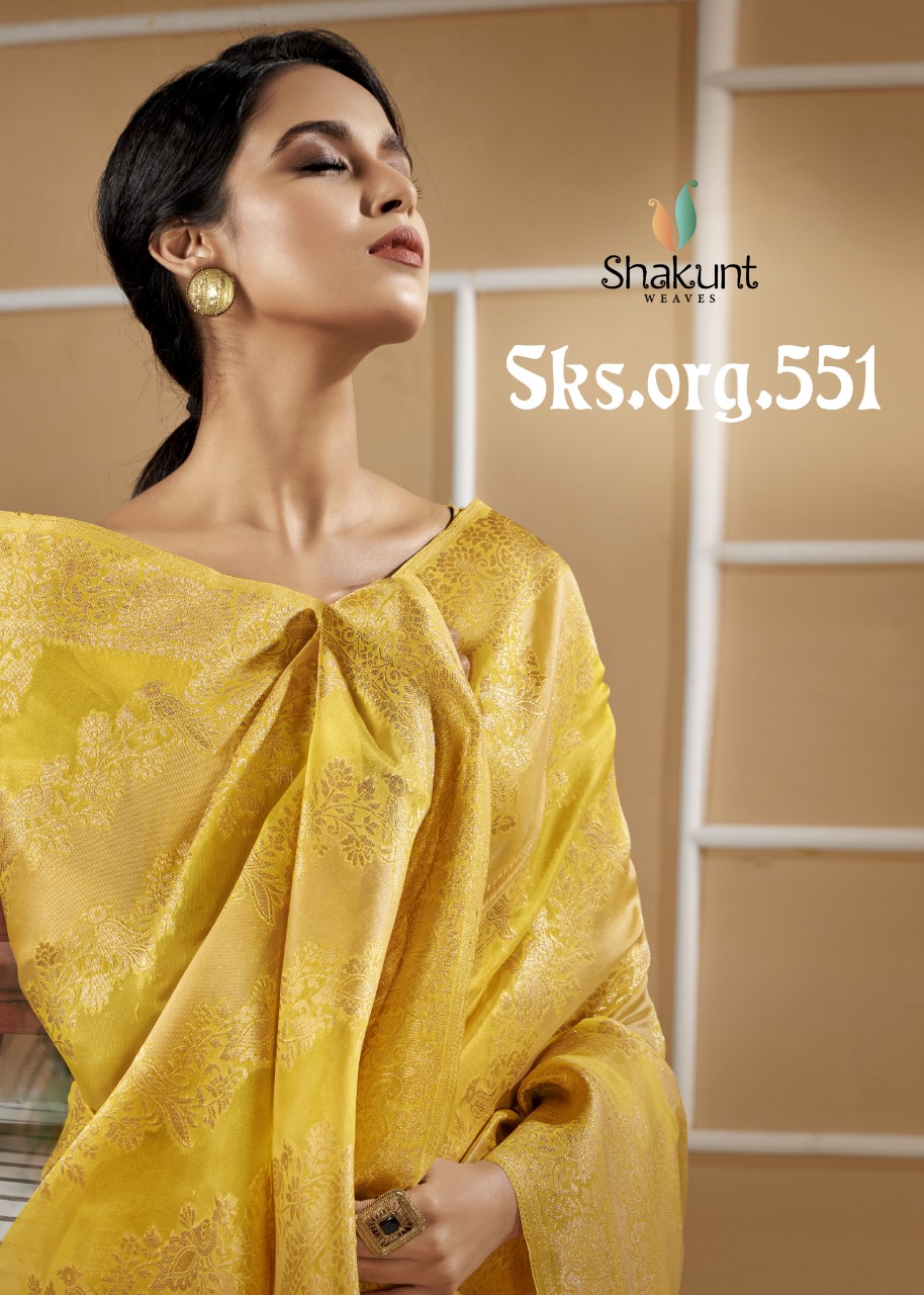 shakunt SKS ORG 551 organza regal look saree catalog