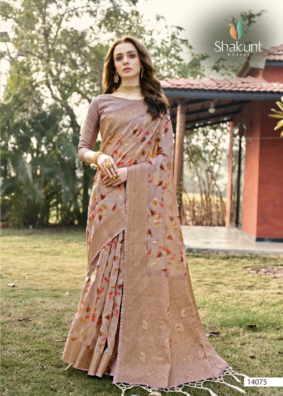 shakunt weaves antra digital art silk regal look saree catalog