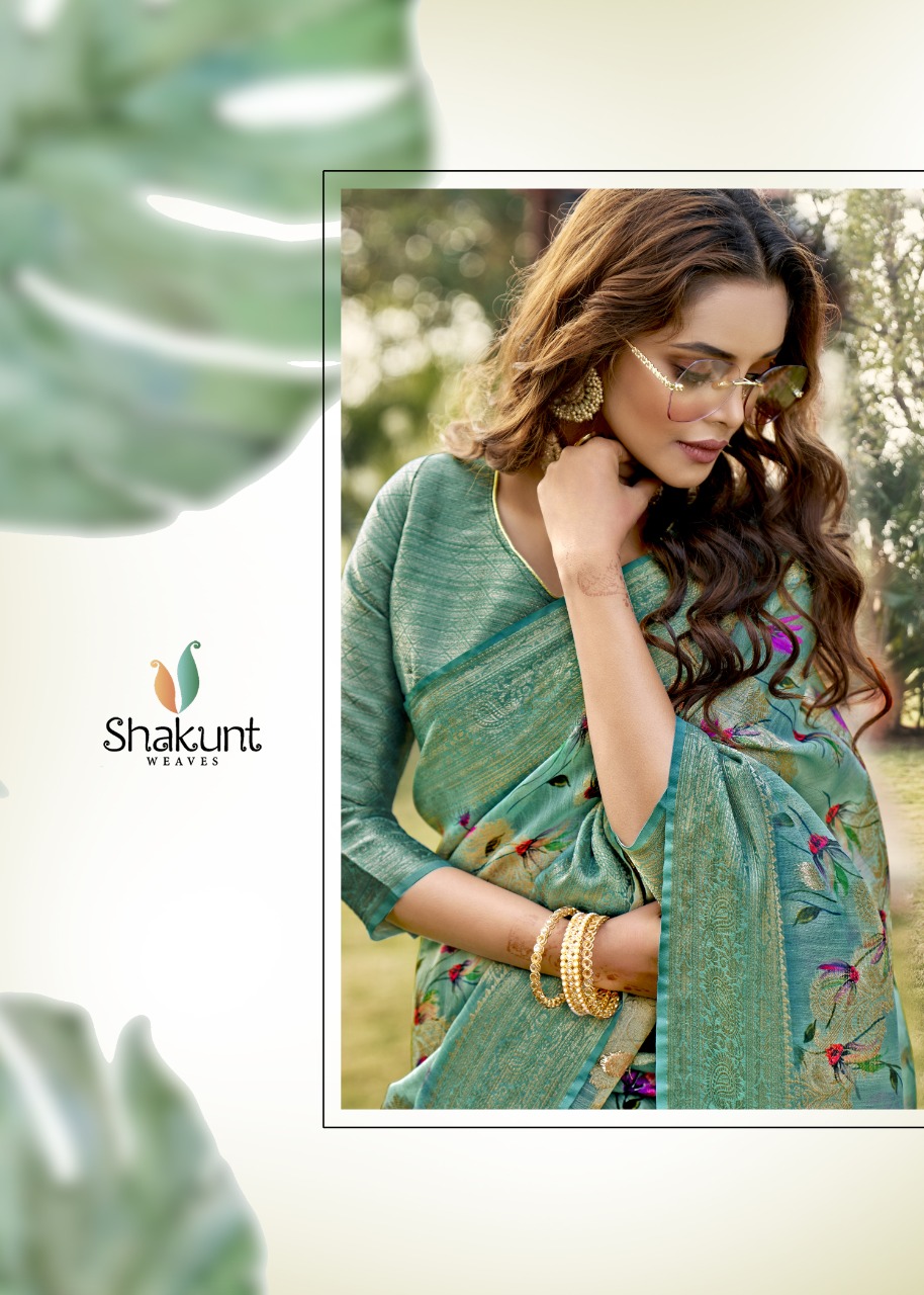 shakunt weaves antra digital art silk regal look saree catalog