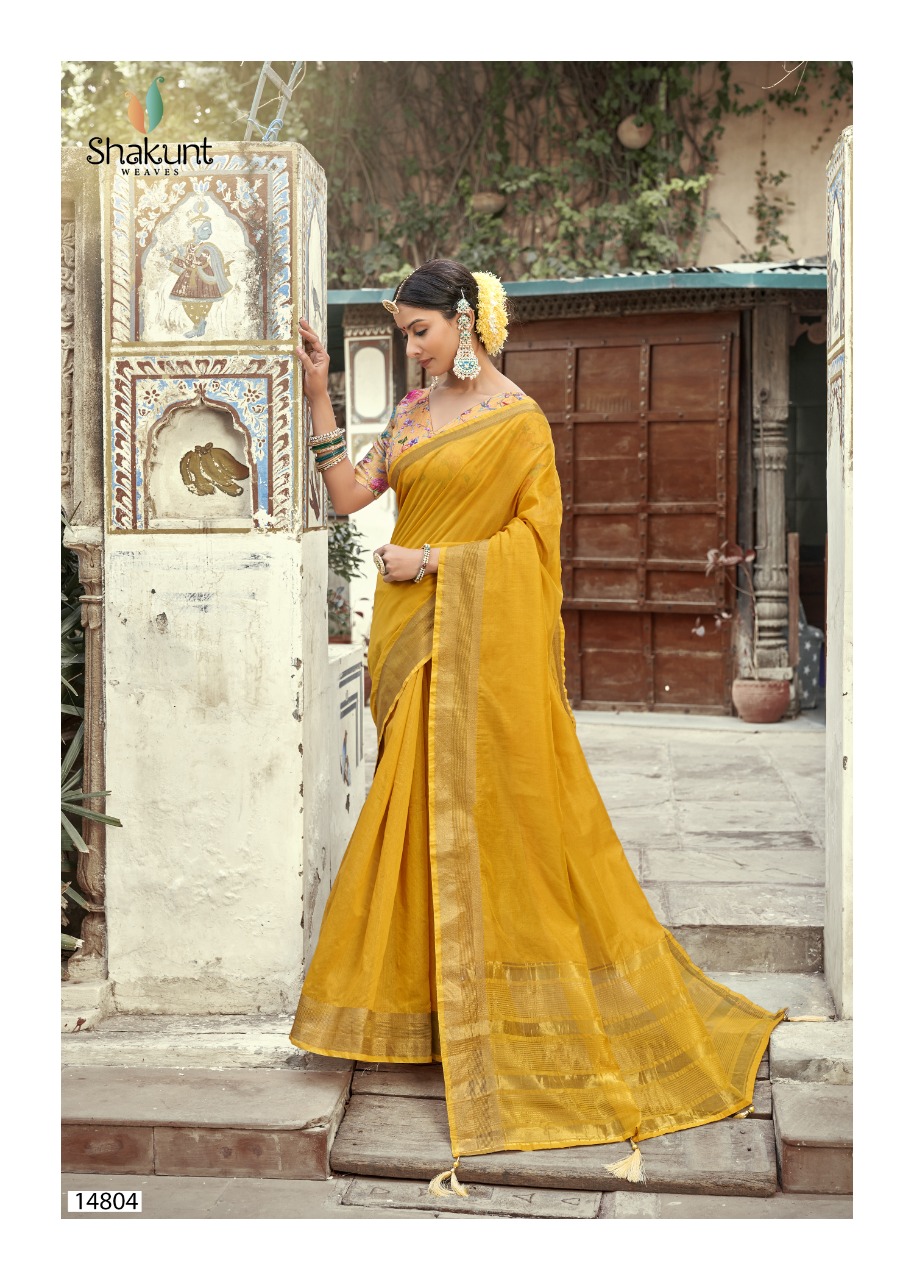 shakunt Weaves chandramallika cotton regal look saree catalog