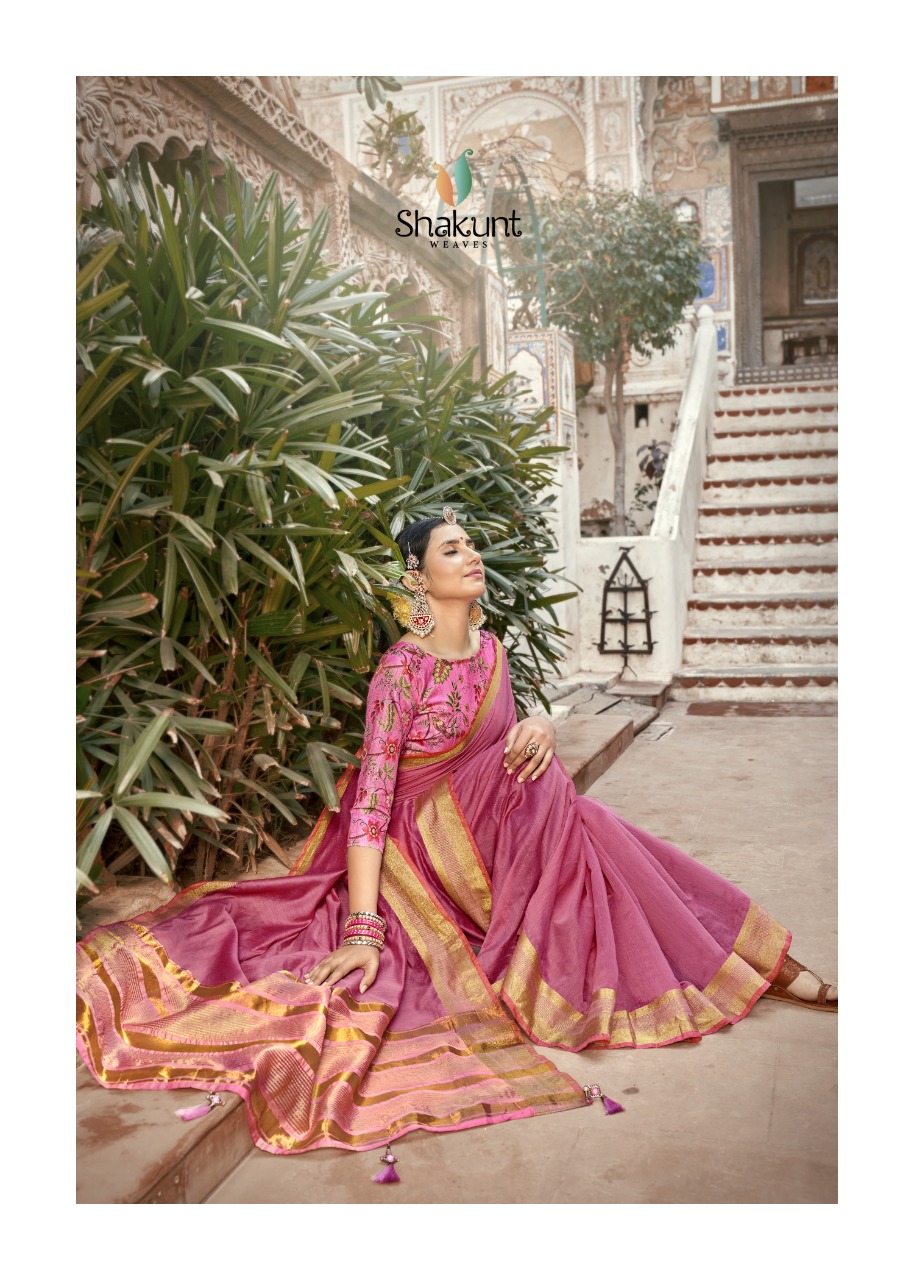 shakunt Weaves chandramallika cotton regal look saree catalog