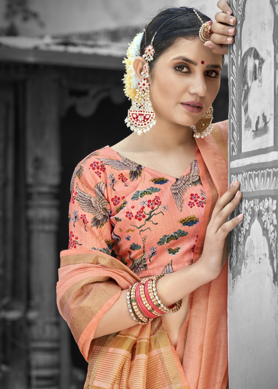 shakunt Weaves chandramallika cotton regal look saree catalog