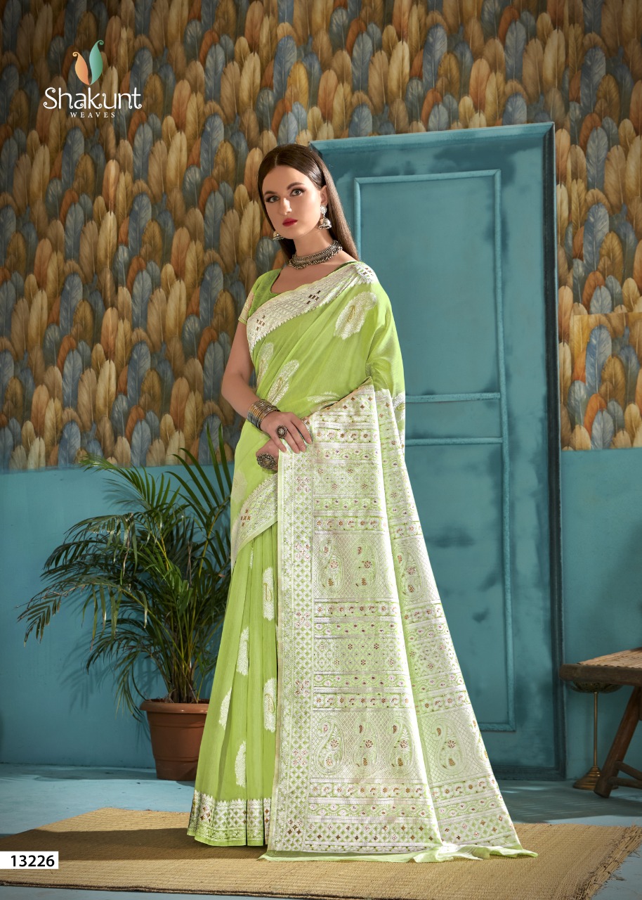 shakunt weaves SKS LINEN 3002 linen gorgeous look saree catalog