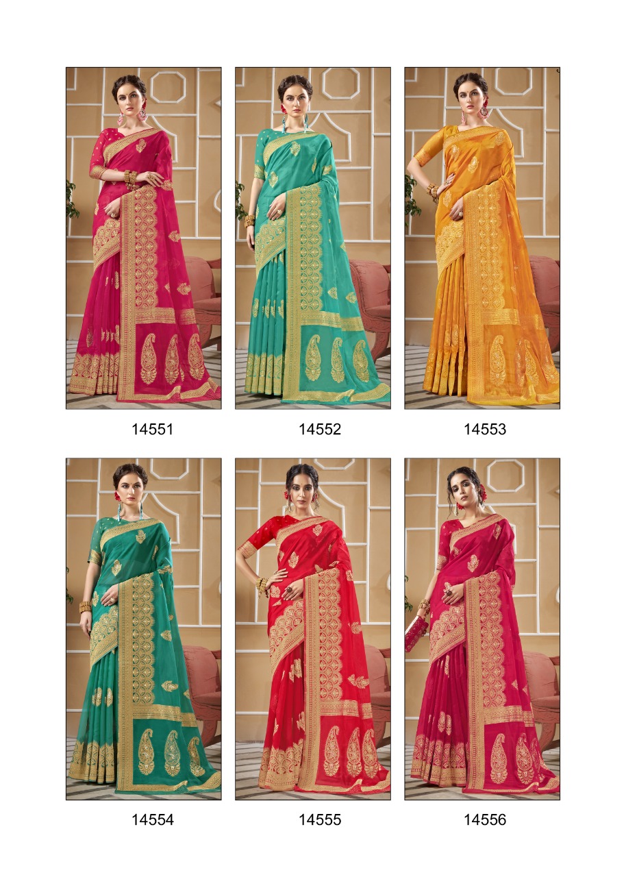 shakunt weaves sks org 539 organza elegant saree catalog