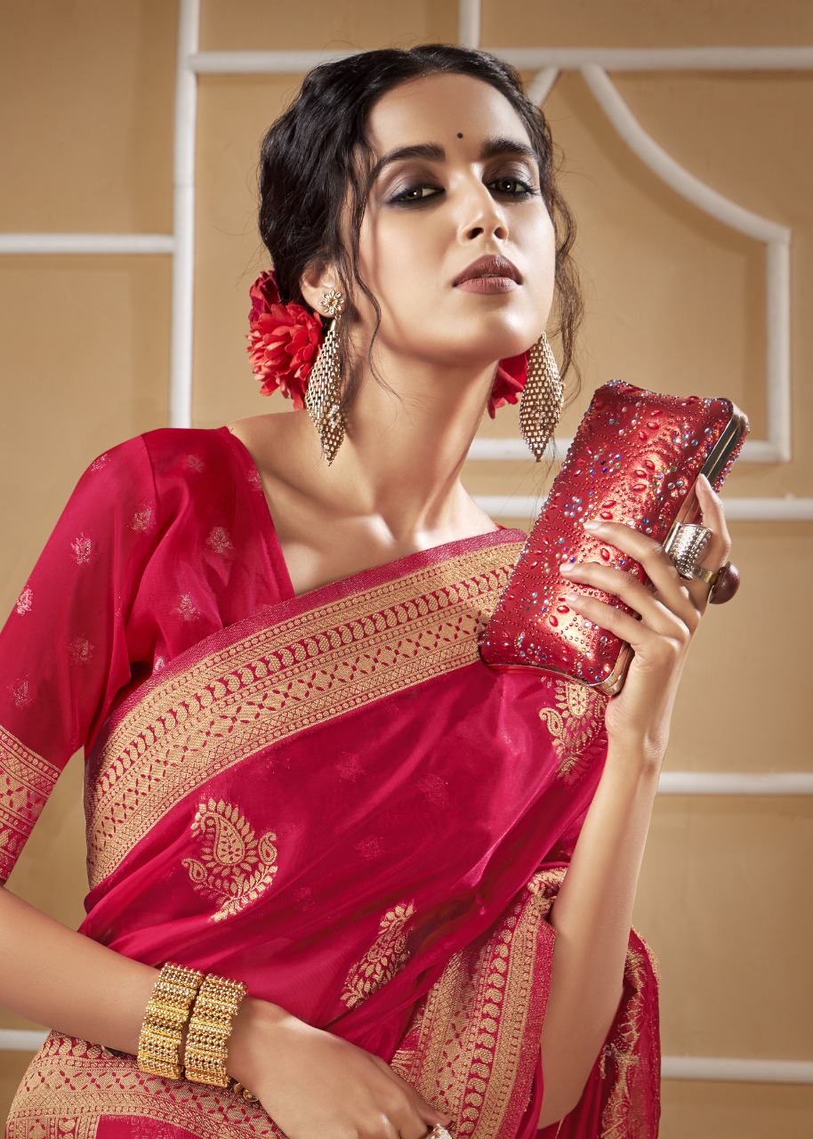 shakunt weaves sks org 539 organza elegant saree catalog