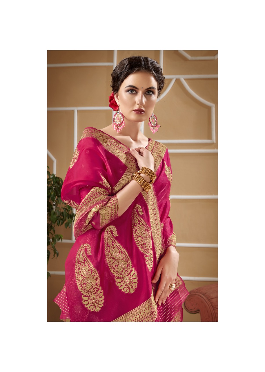 shakunt weaves sks org 539 organza elegant saree catalog