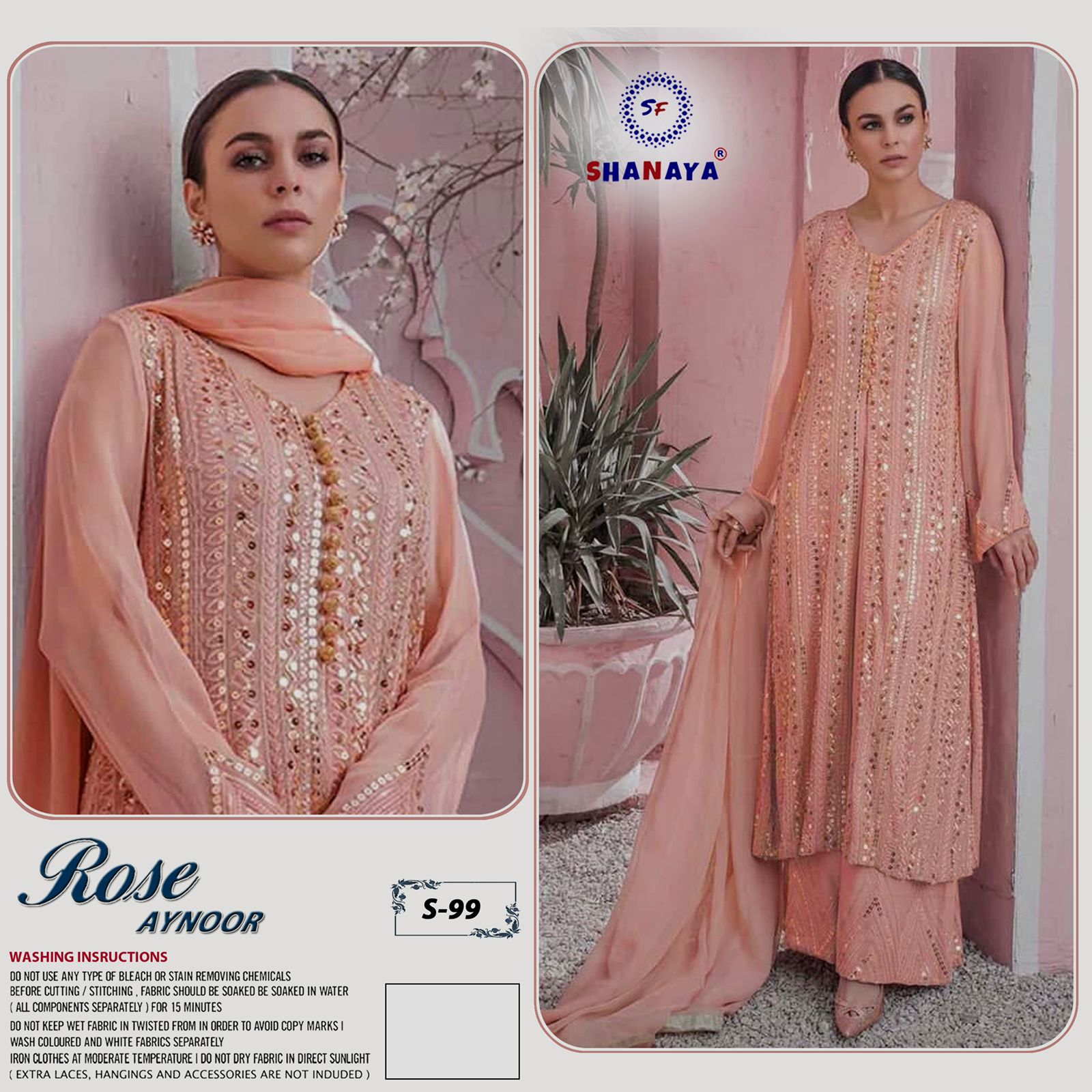 shanaya rose aynoor s 99 gerogette catchy look salwar suit single